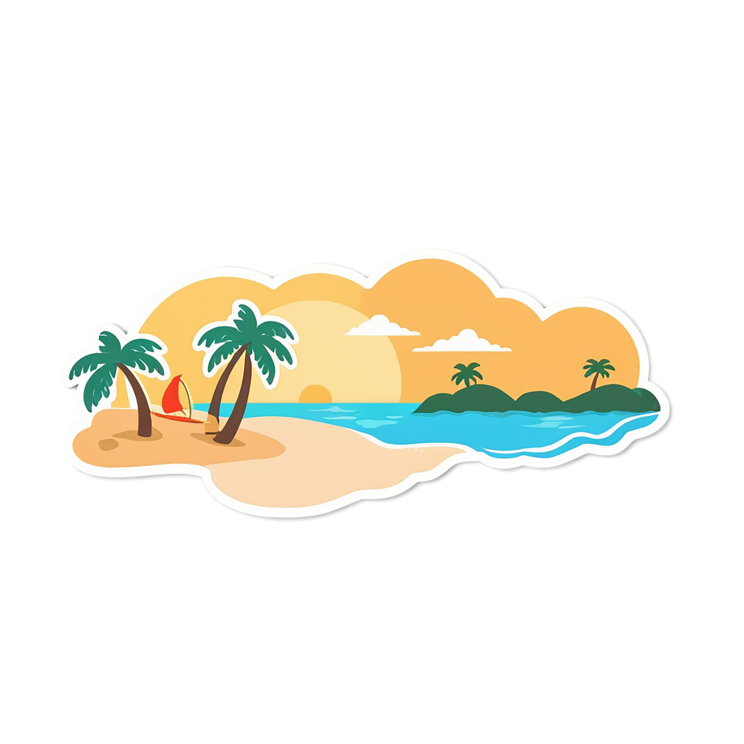 Beach cute sticker isolated on transparent background #12559
