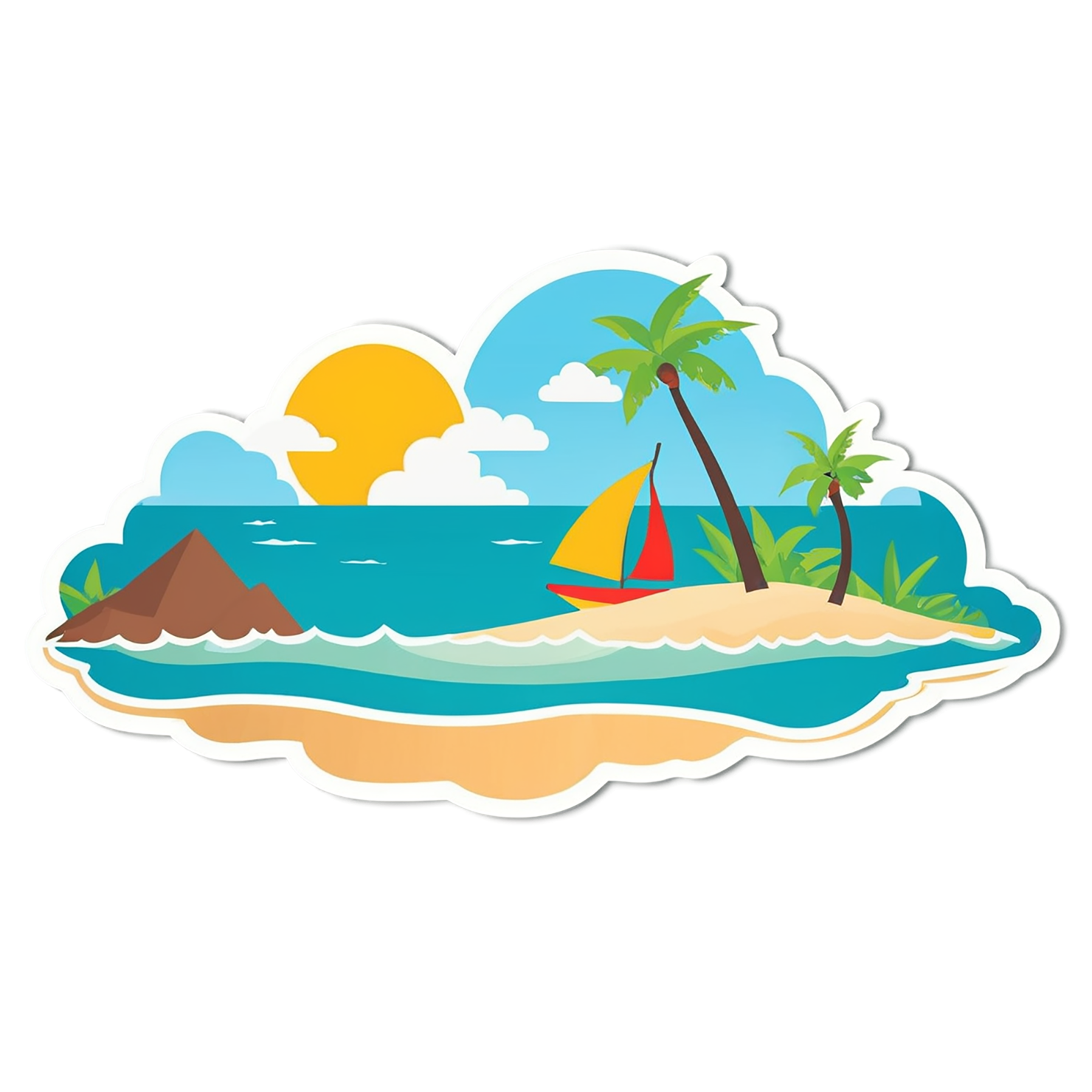 Beach cute sticker isolated on transparent background #12560