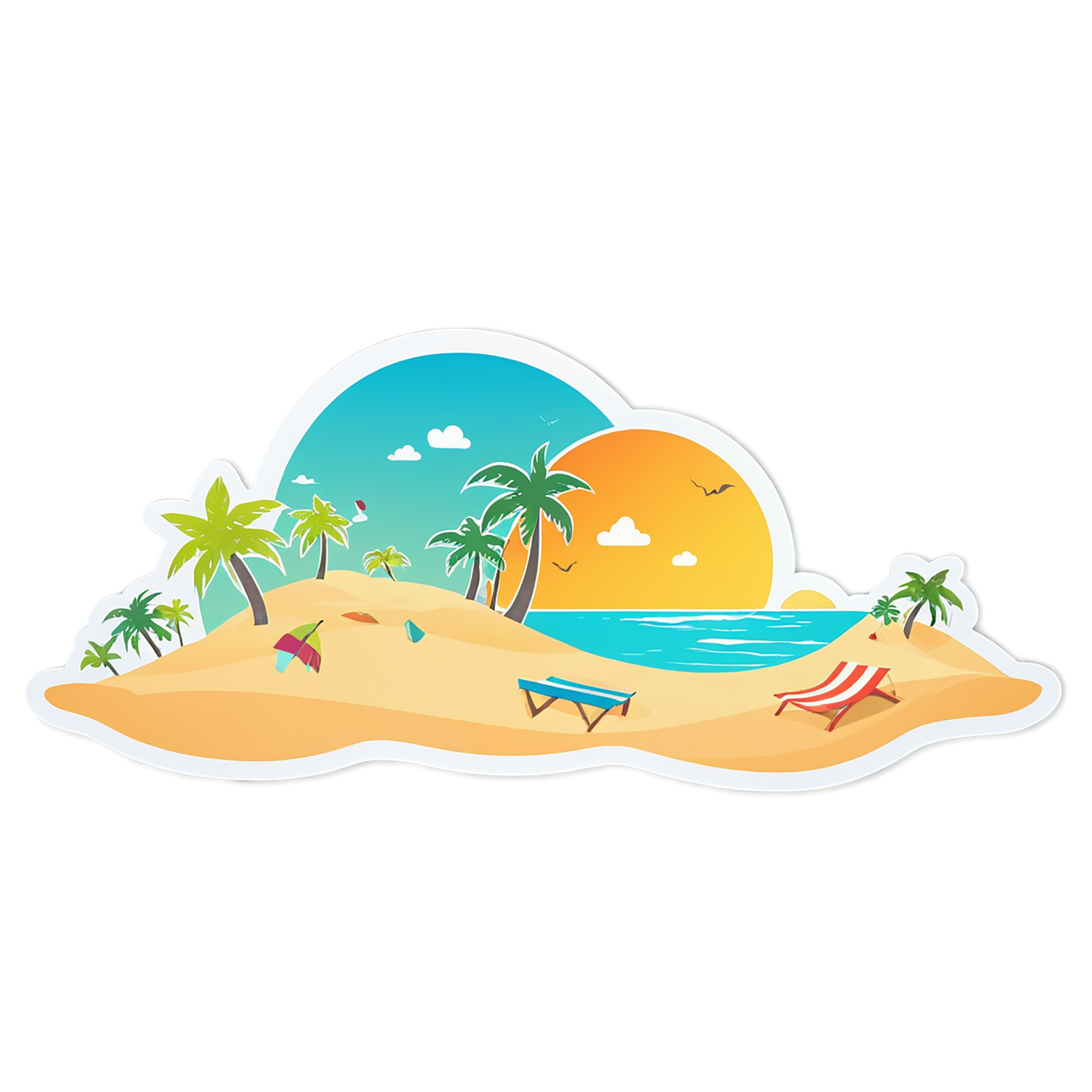 Beach cute sticker isolated on transparent background #12563
