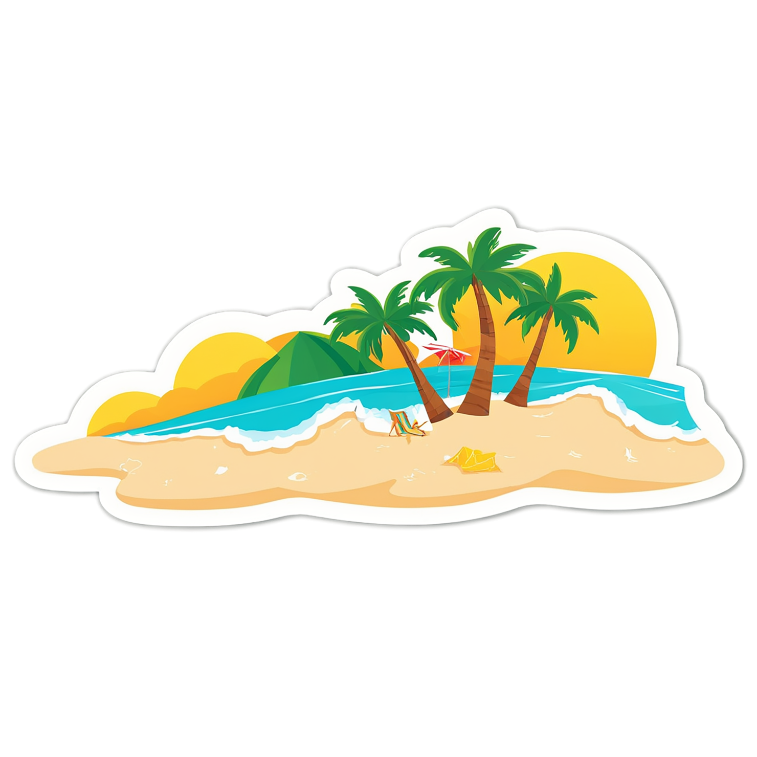 Beach cute sticker isolated on transparent background #12564