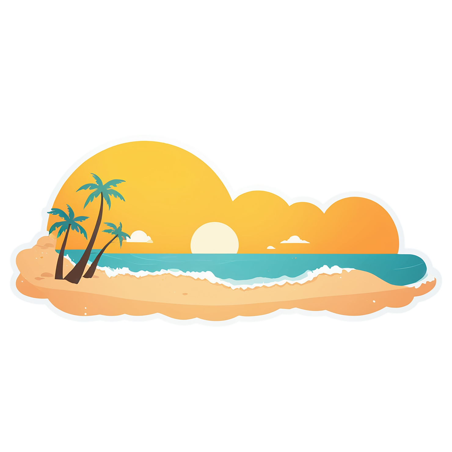 Beach cute sticker isolated on transparent background #12566