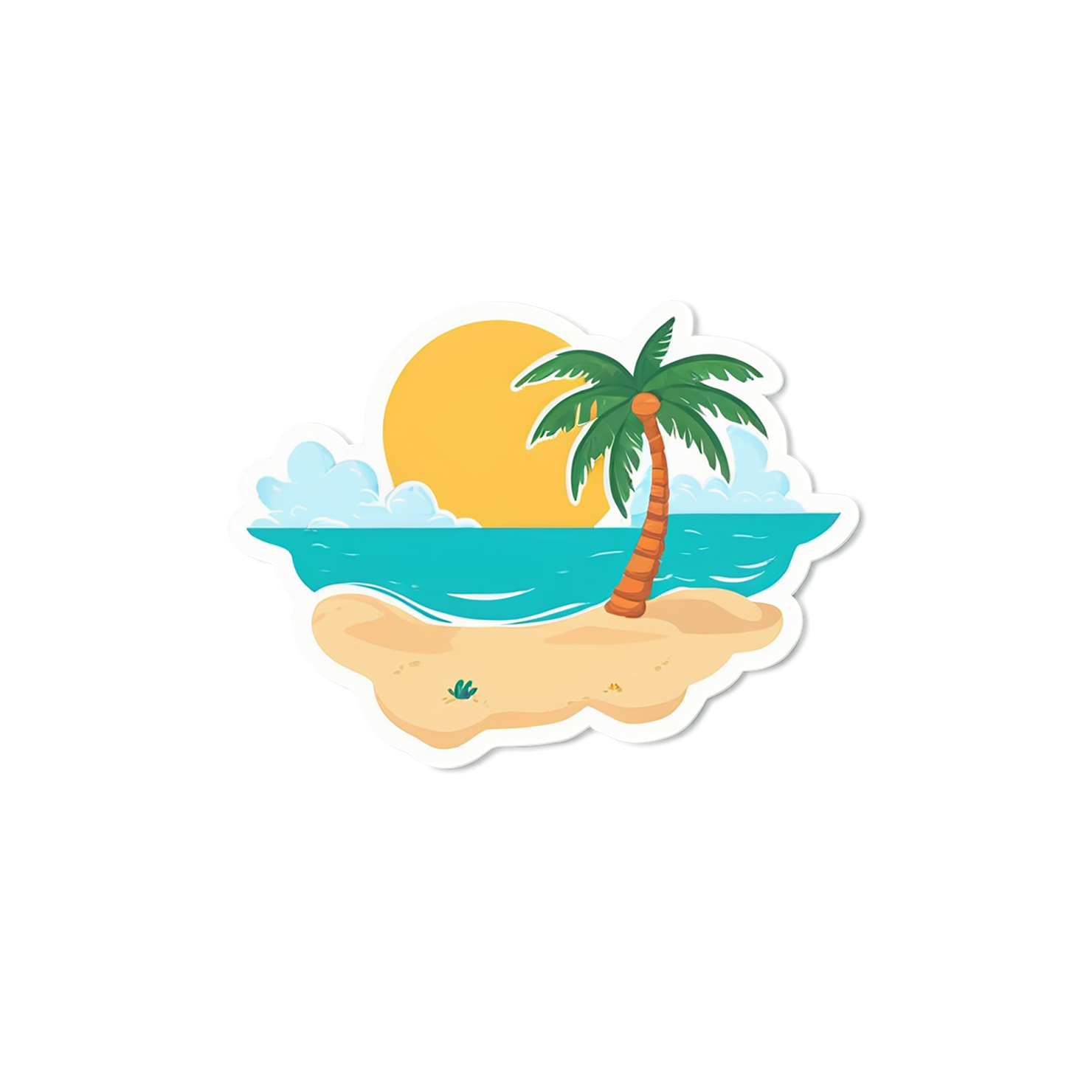 Beach cute sticker isolated on transparent background #12569