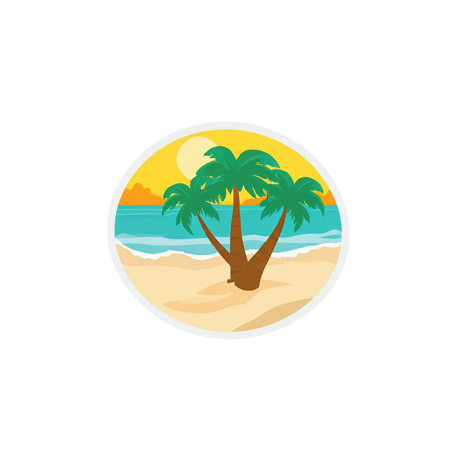Beach cute sticker isolated on transparent background #12571