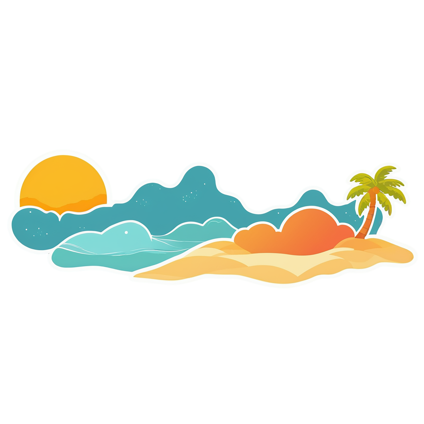Beach cute sticker isolated on transparent background #12573