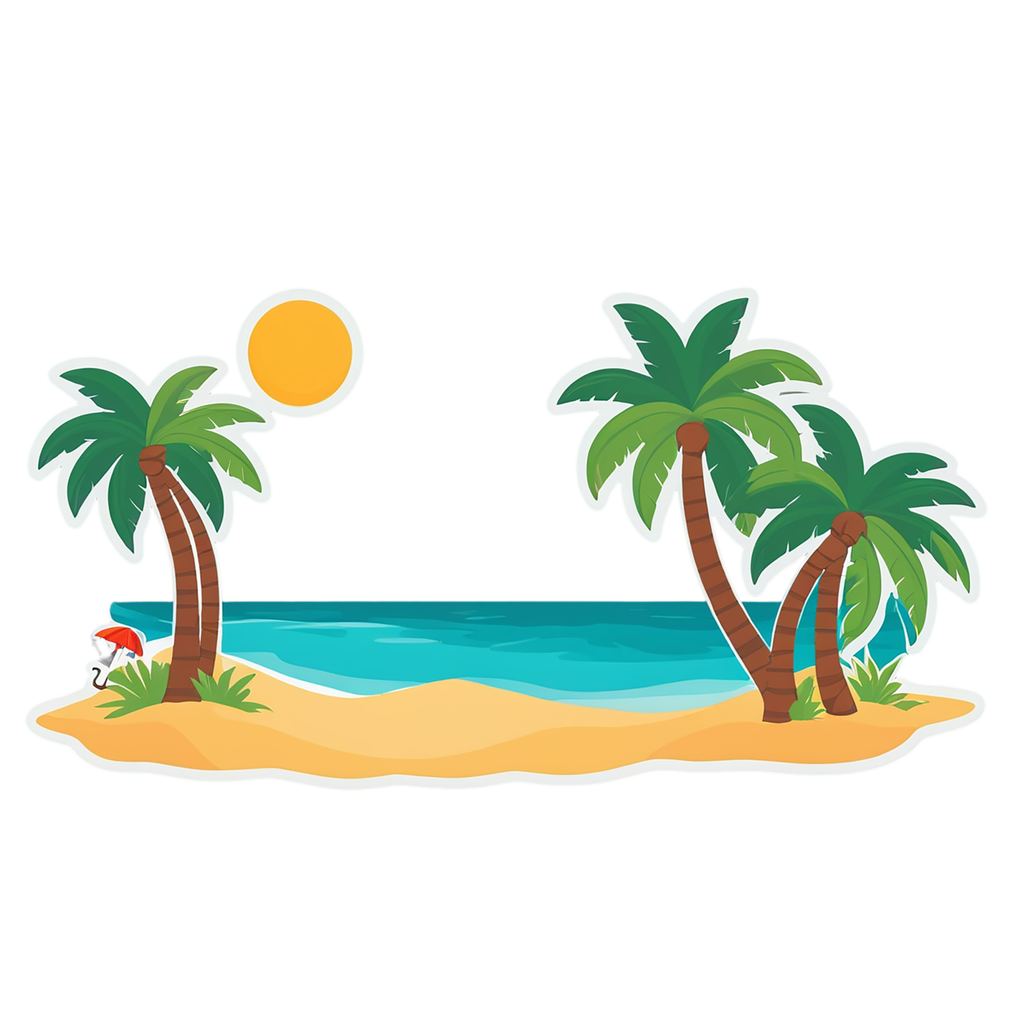 Beach cute sticker isolated on transparent background #12574
