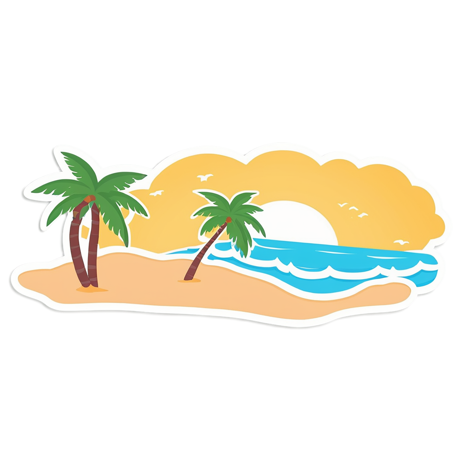 Beach cute sticker isolated on transparent background #12575