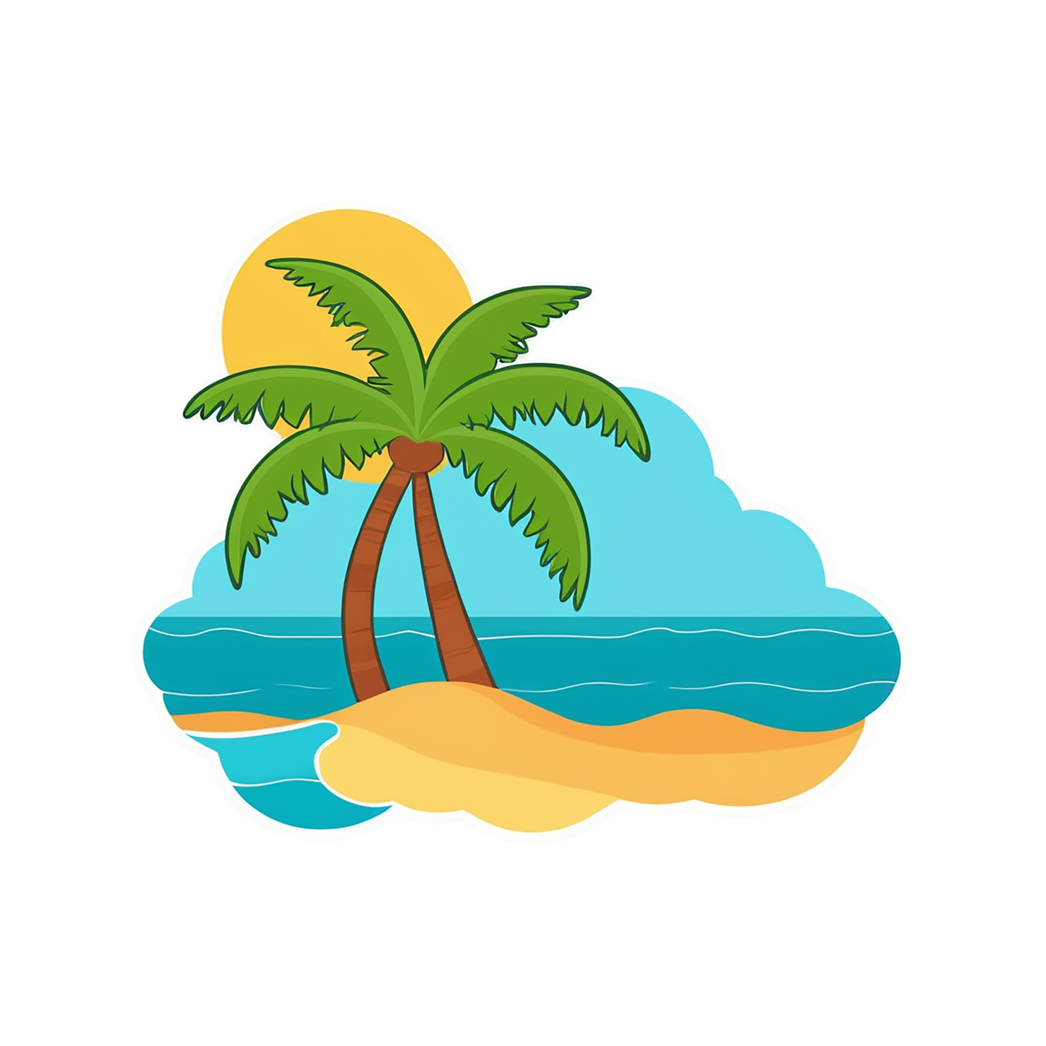 Beach cute sticker isolated on transparent background #12576