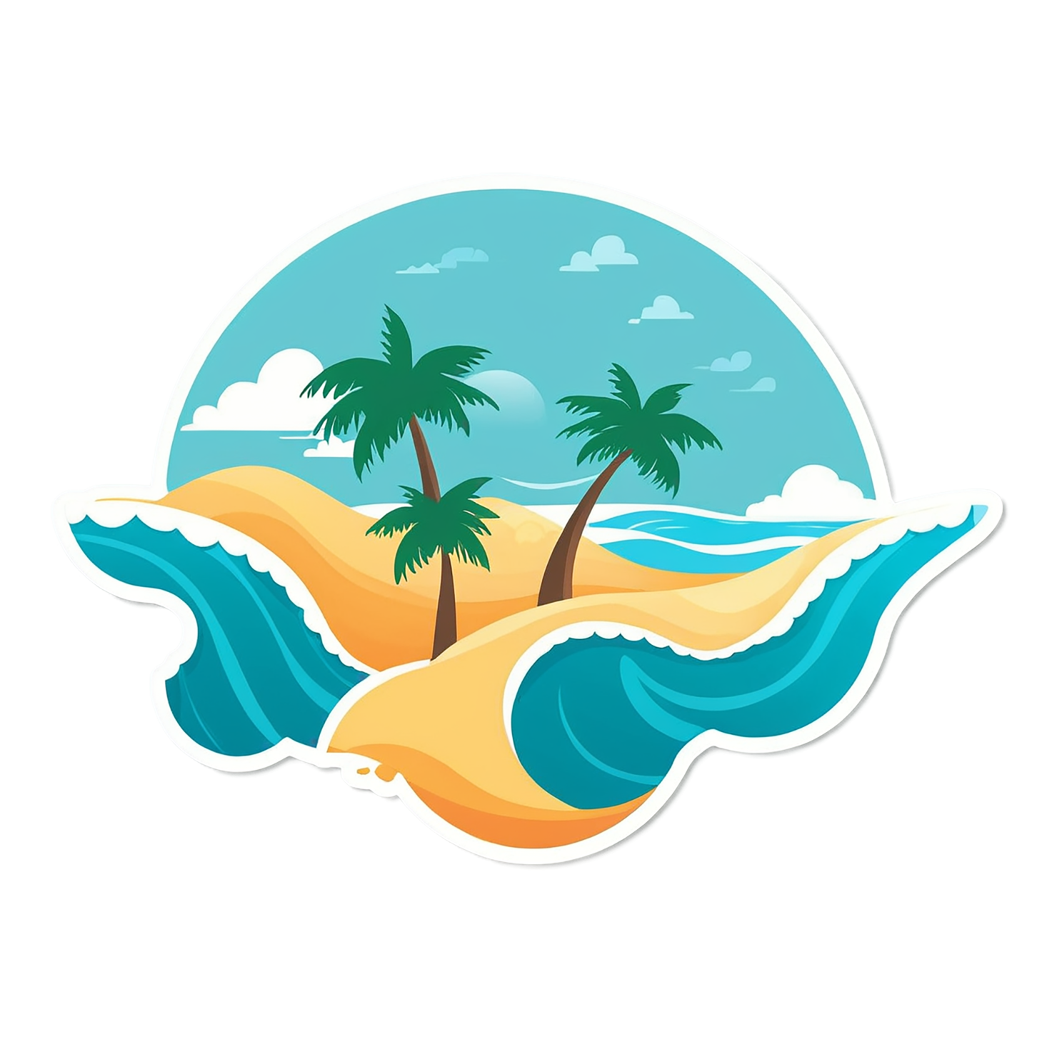 Beach cute sticker isolated on transparent background #12577