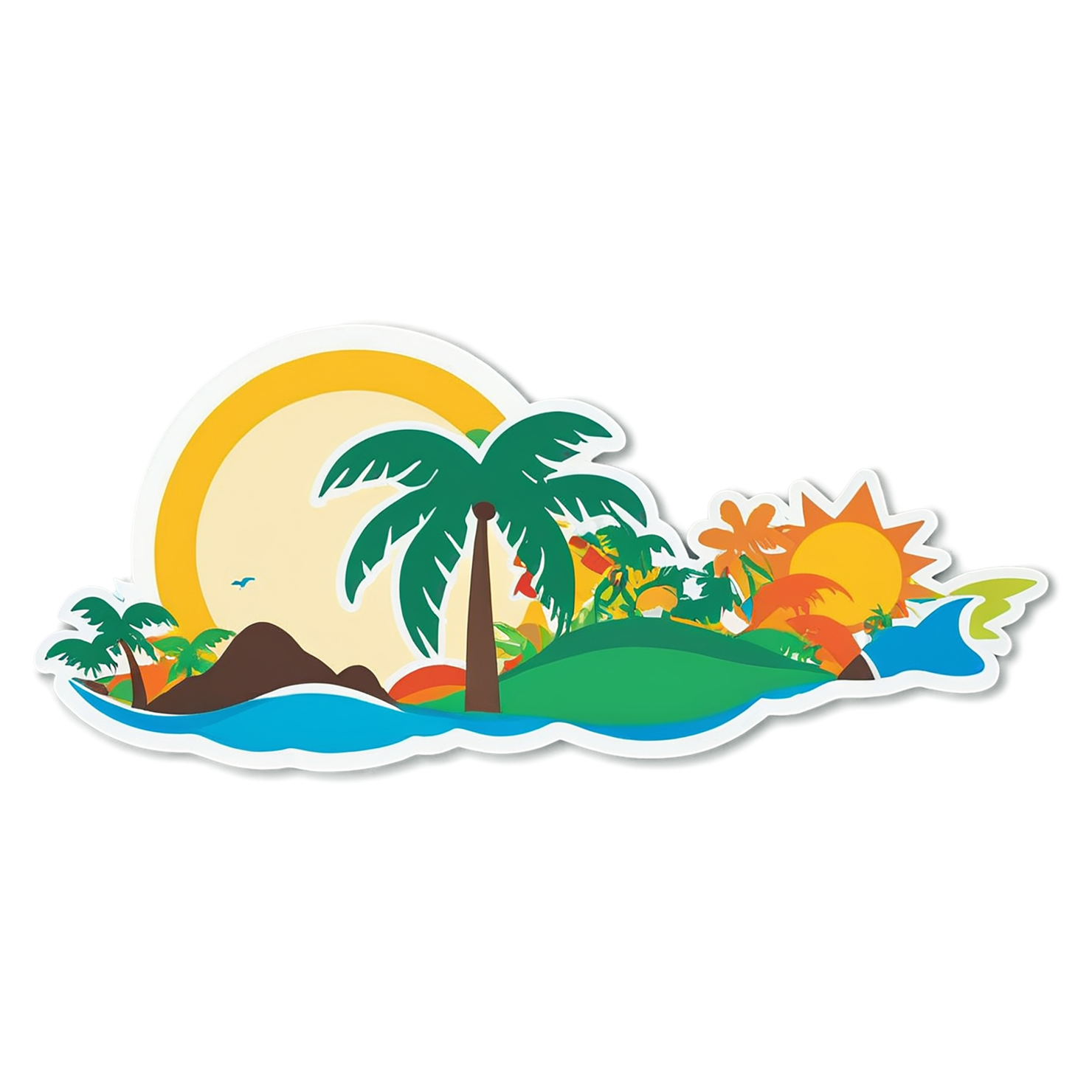 Beach cute sticker isolated on transparent background #12580