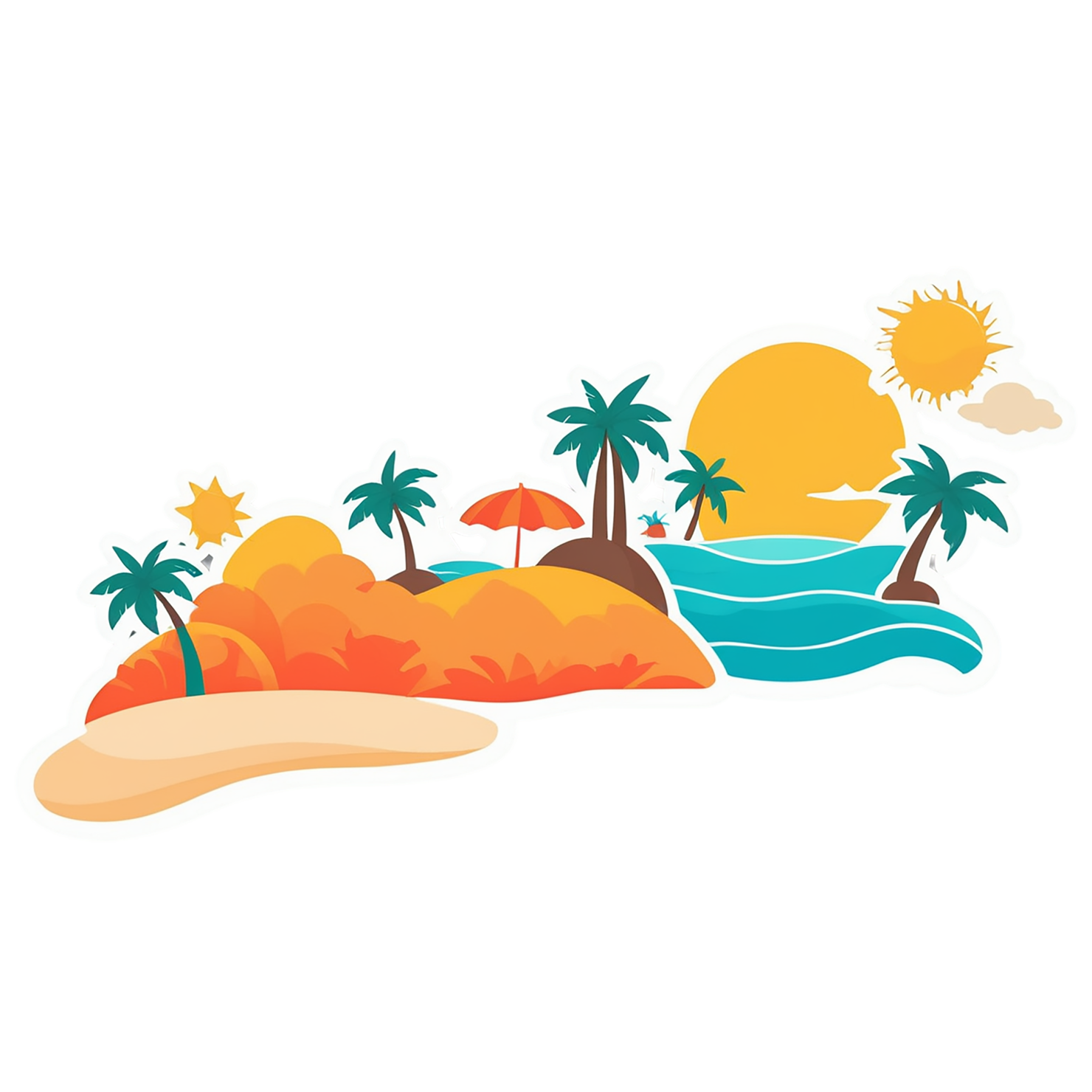 Beach cute sticker isolated on transparent background #12581