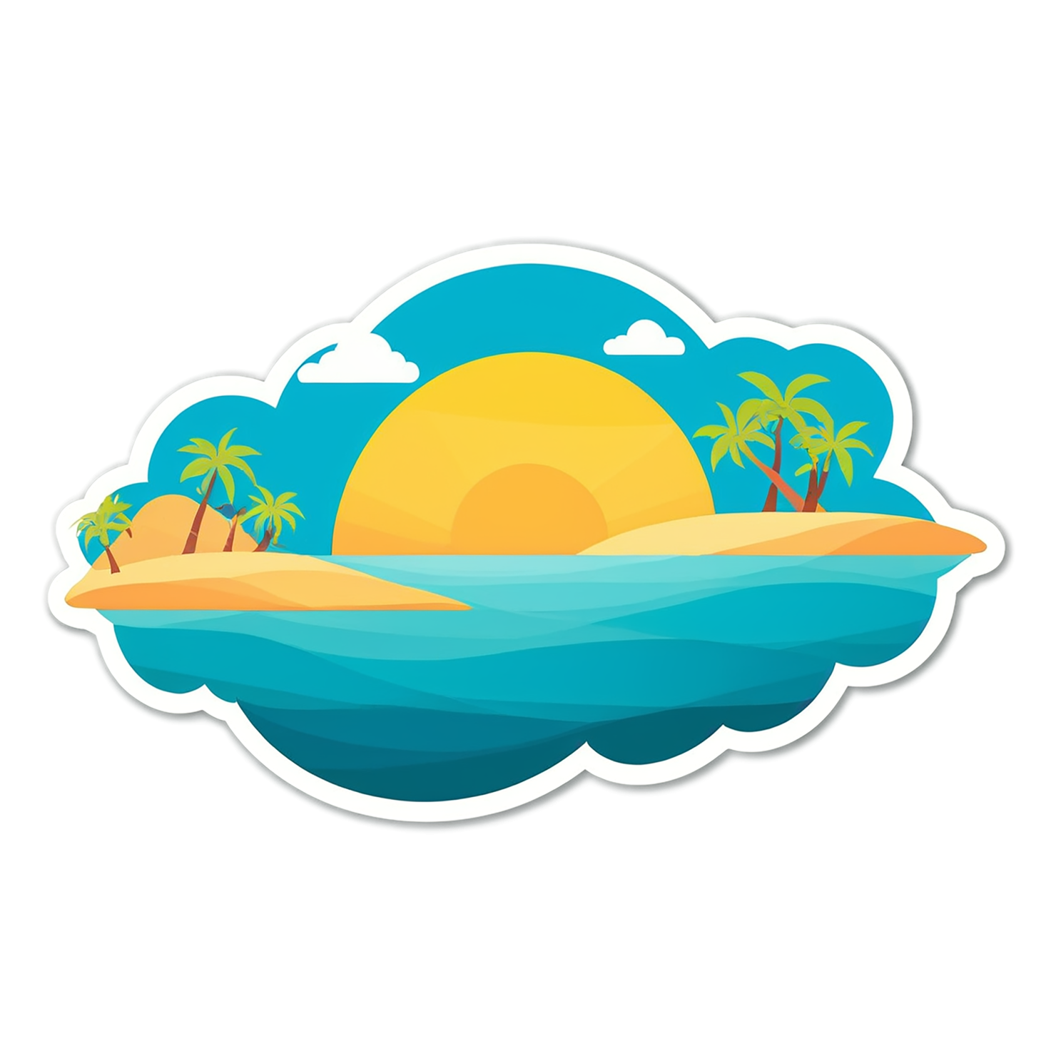 Beach cute sticker isolated on transparent background #12582