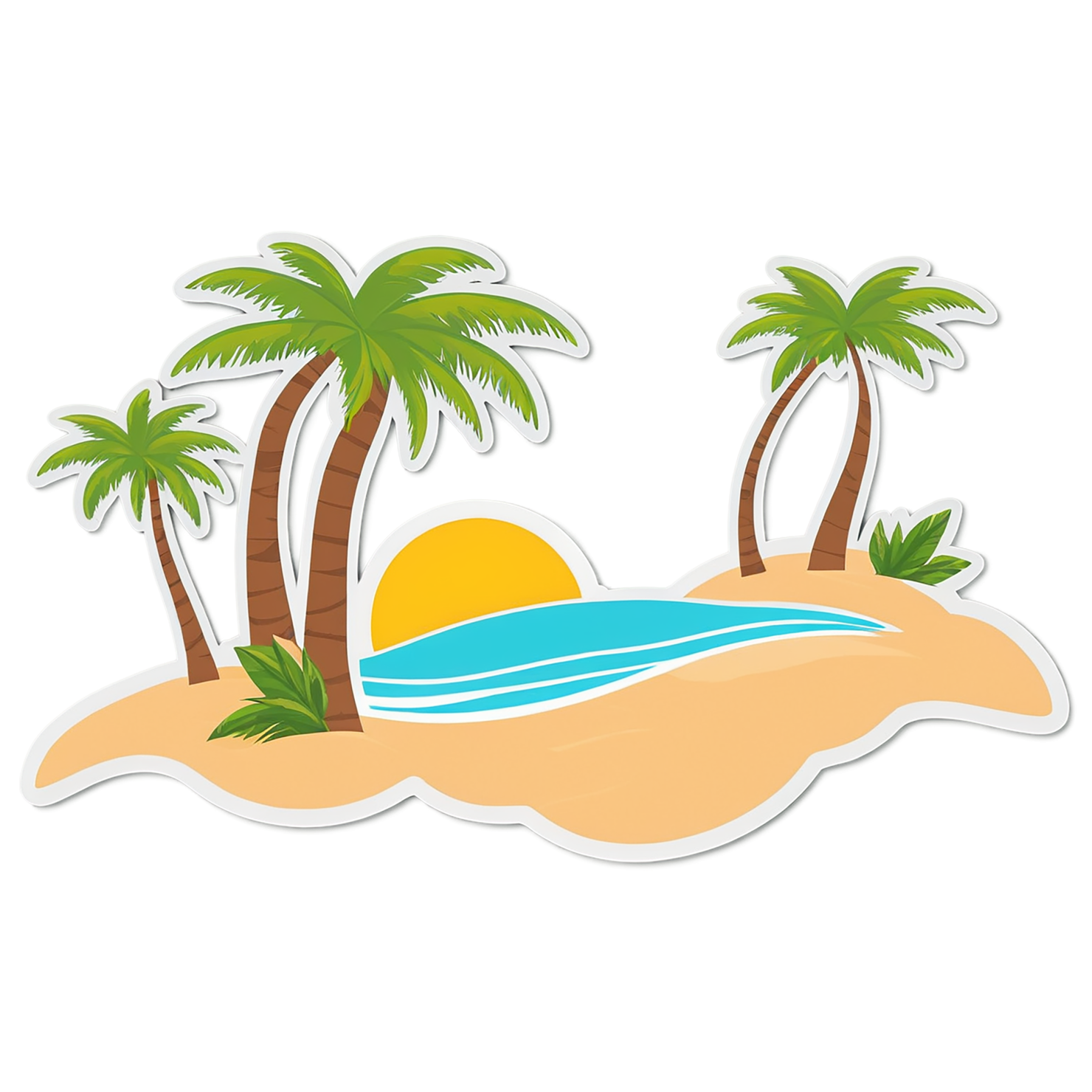 Beach cute sticker isolated on transparent background #12584