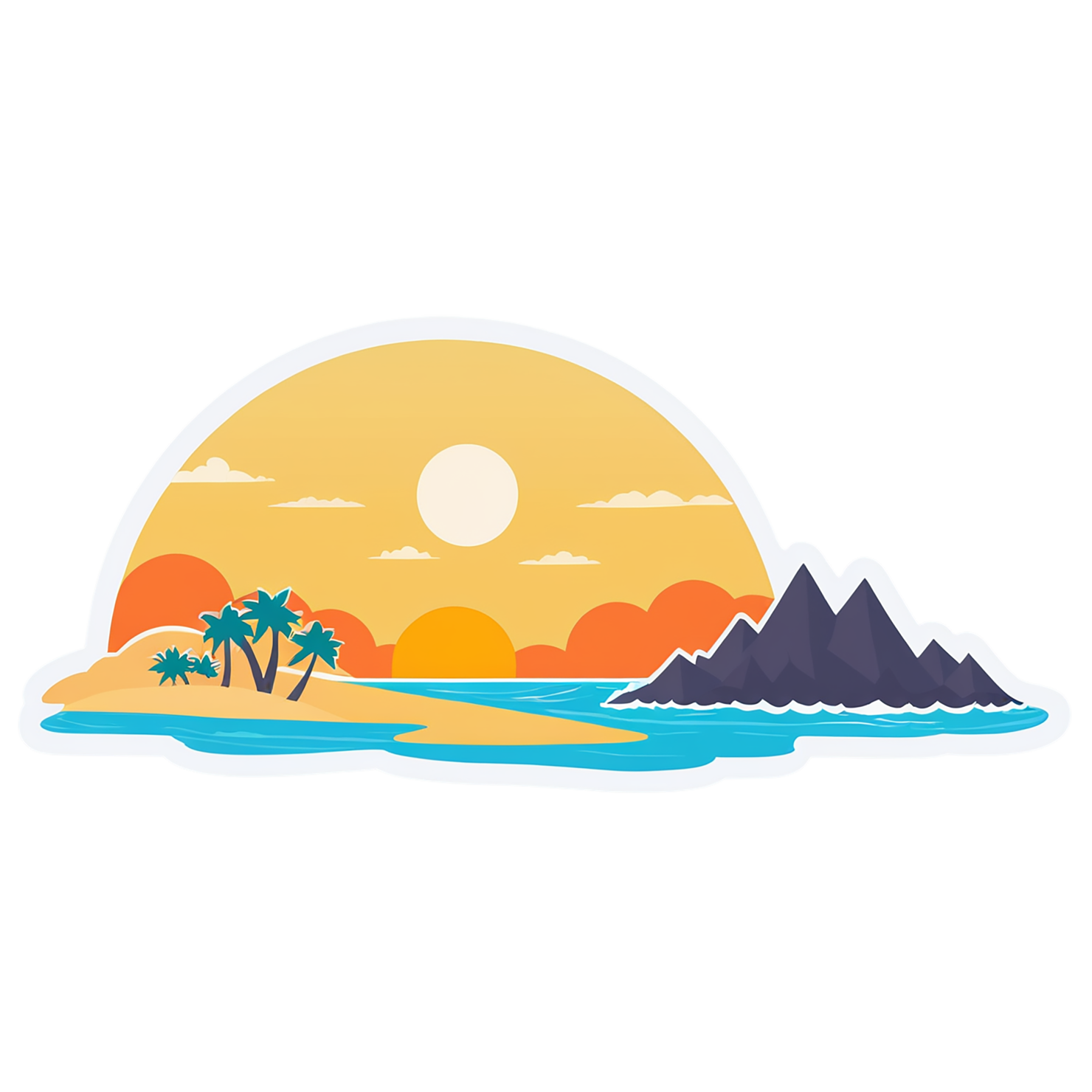 Beach cute sticker isolated on transparent background #12585