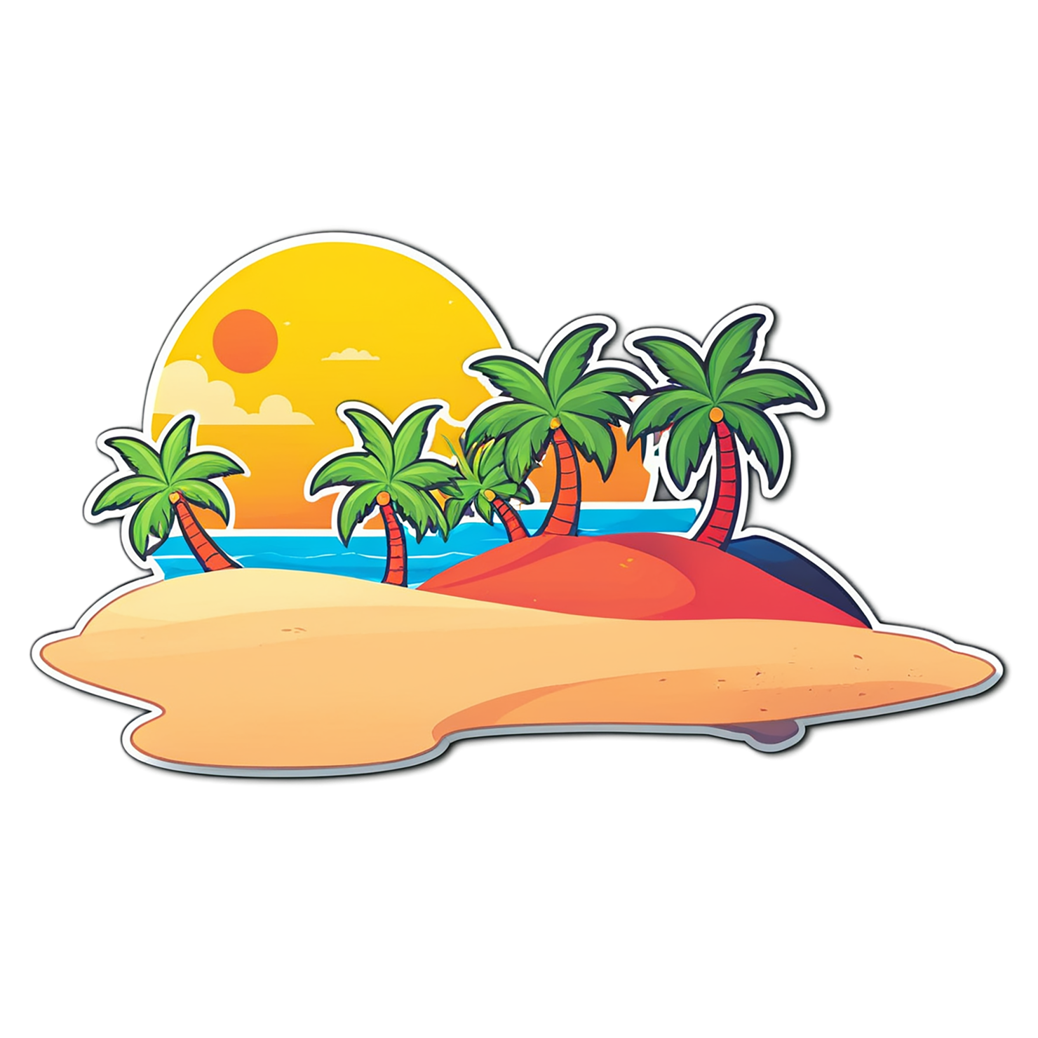 Beach cute sticker isolated on transparent background #12586