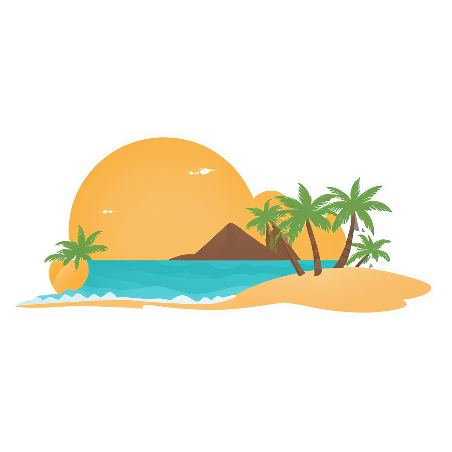 Beach cute sticker isolated on transparent background #12587