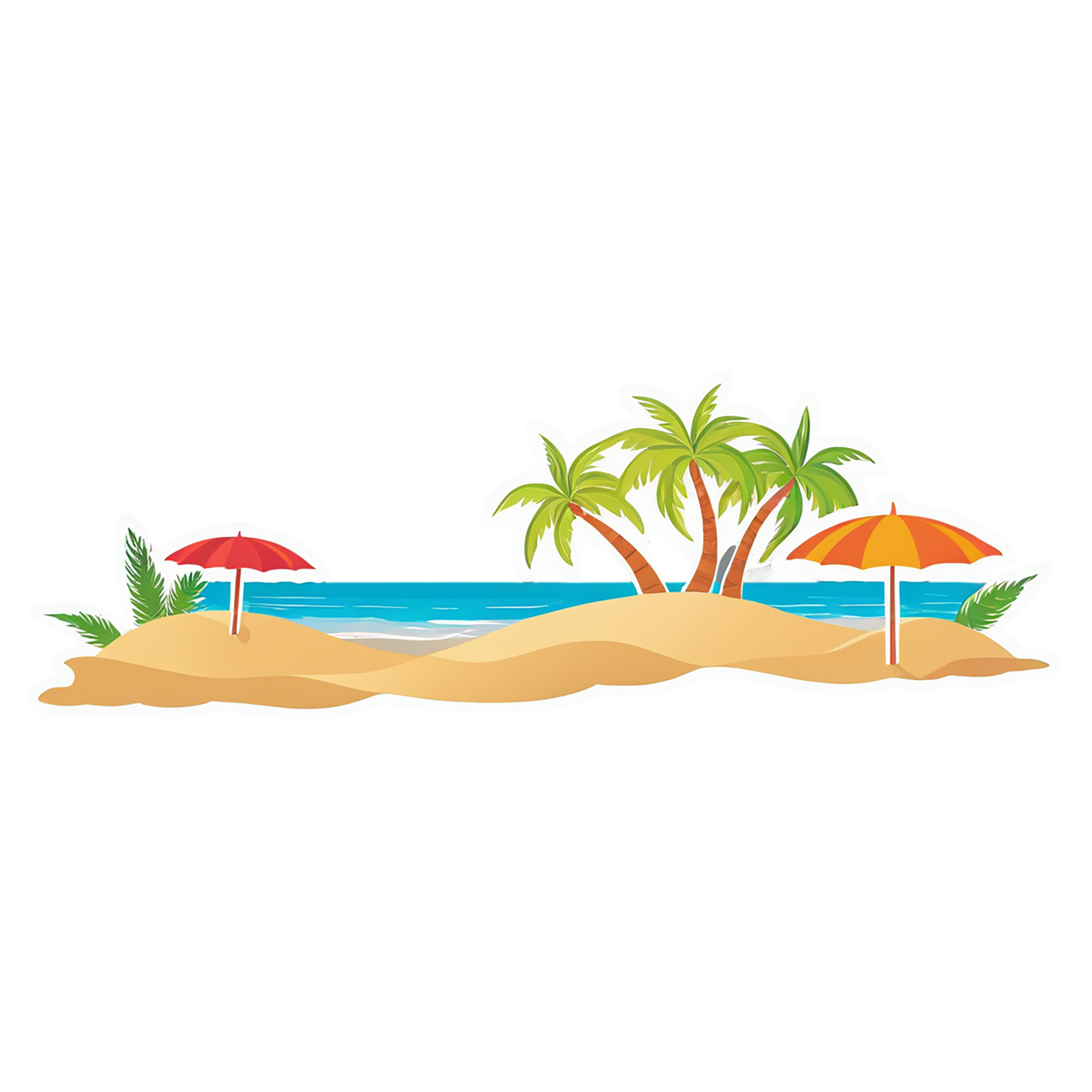 Beach cute sticker isolated on transparent background #12594