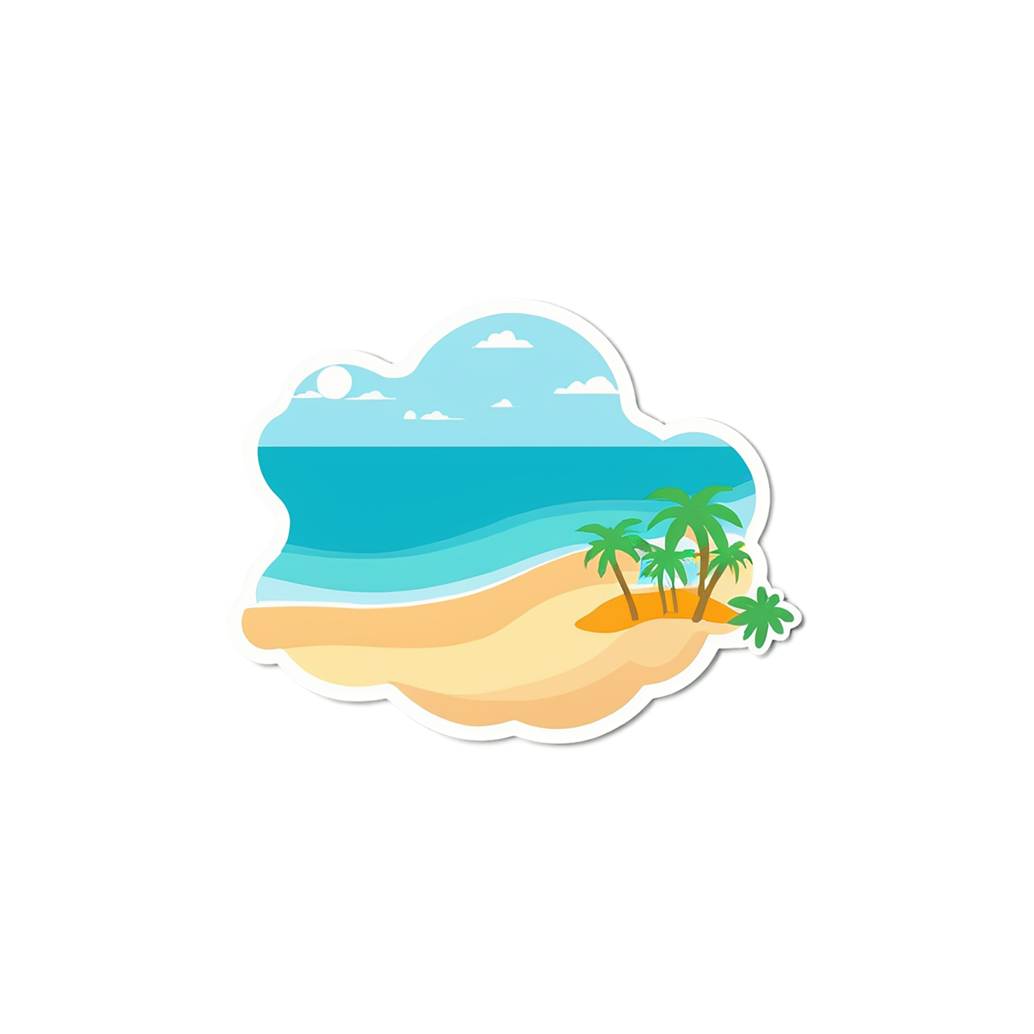 Beach cute sticker isolated on transparent background #12595