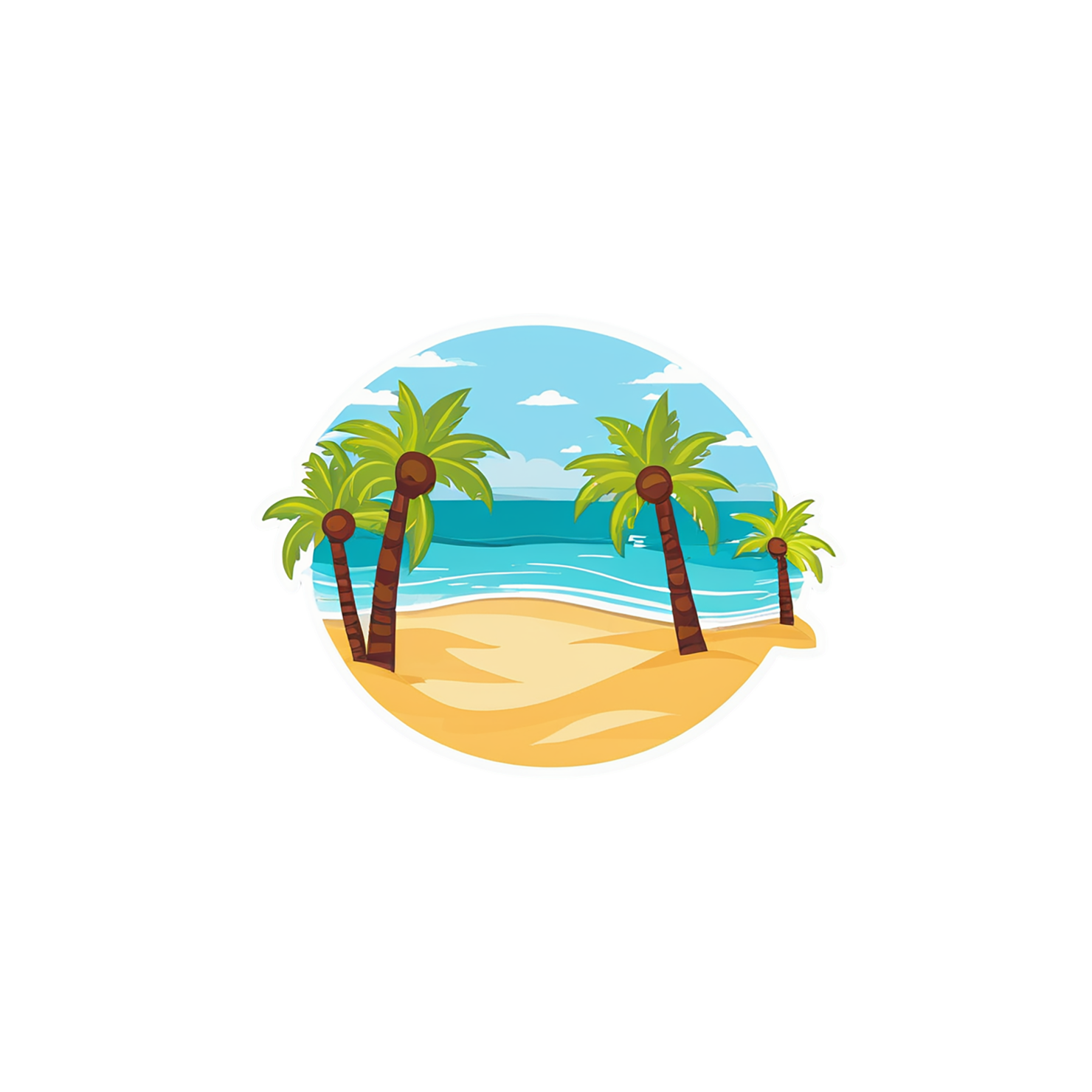 Beach cute sticker isolated on transparent background #12596