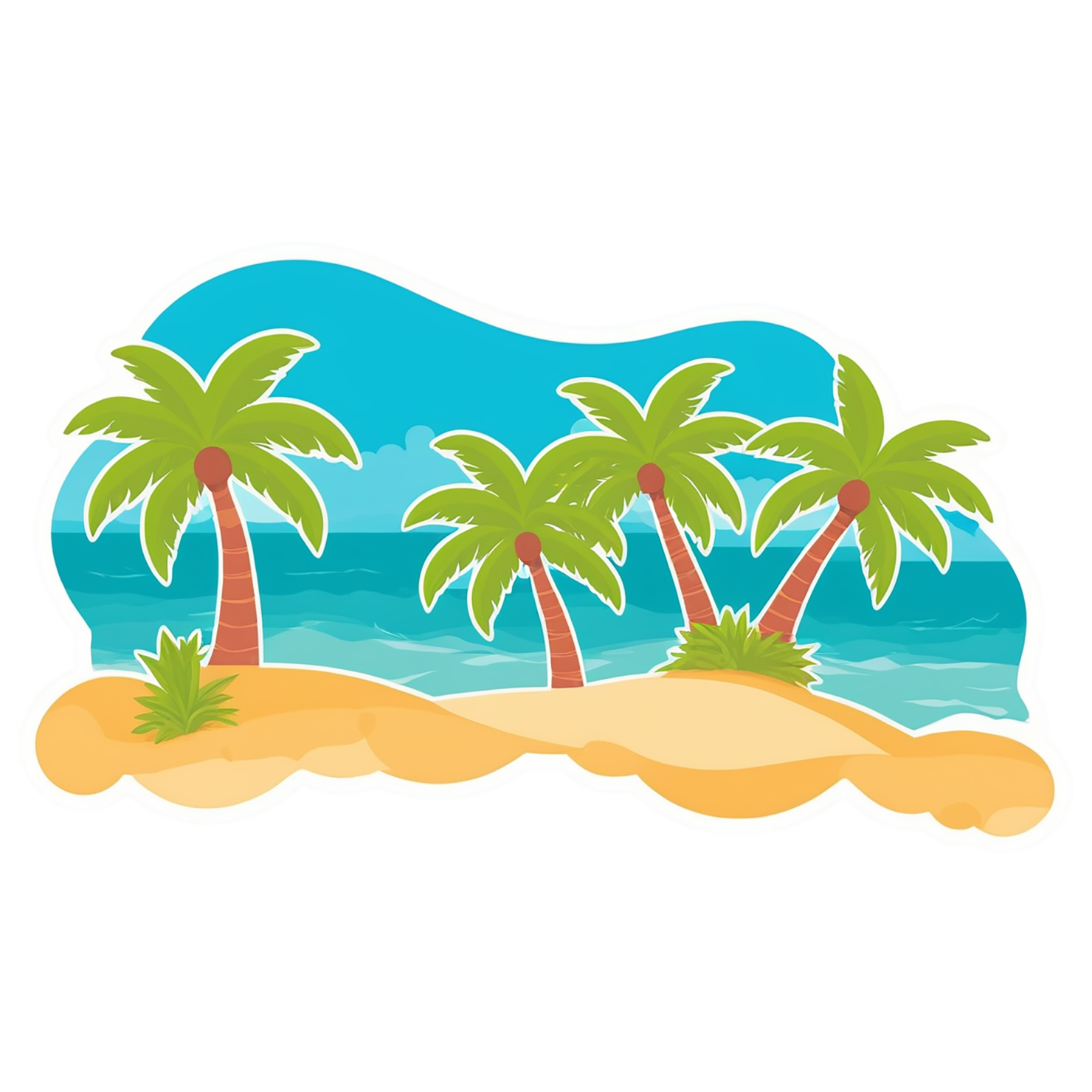 Beach cute sticker isolated on transparent background #12597