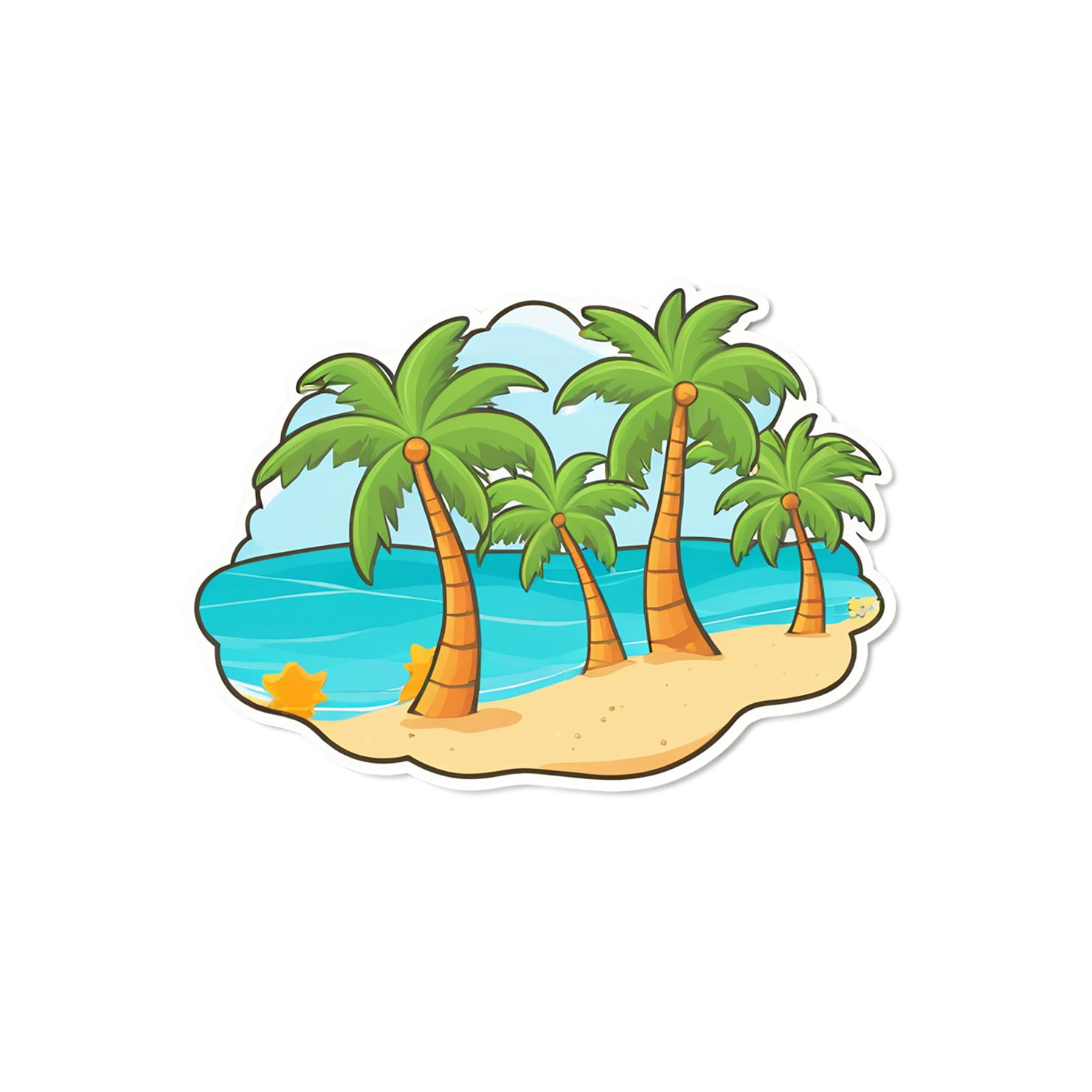 Beach cute sticker isolated on transparent background #12599