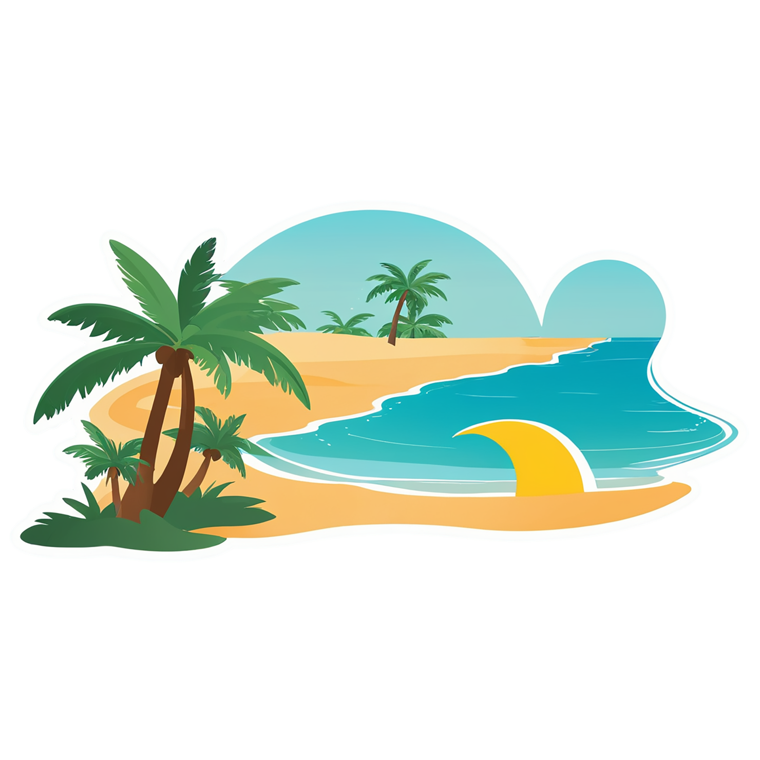 Beach cute sticker isolated on transparent background #12600