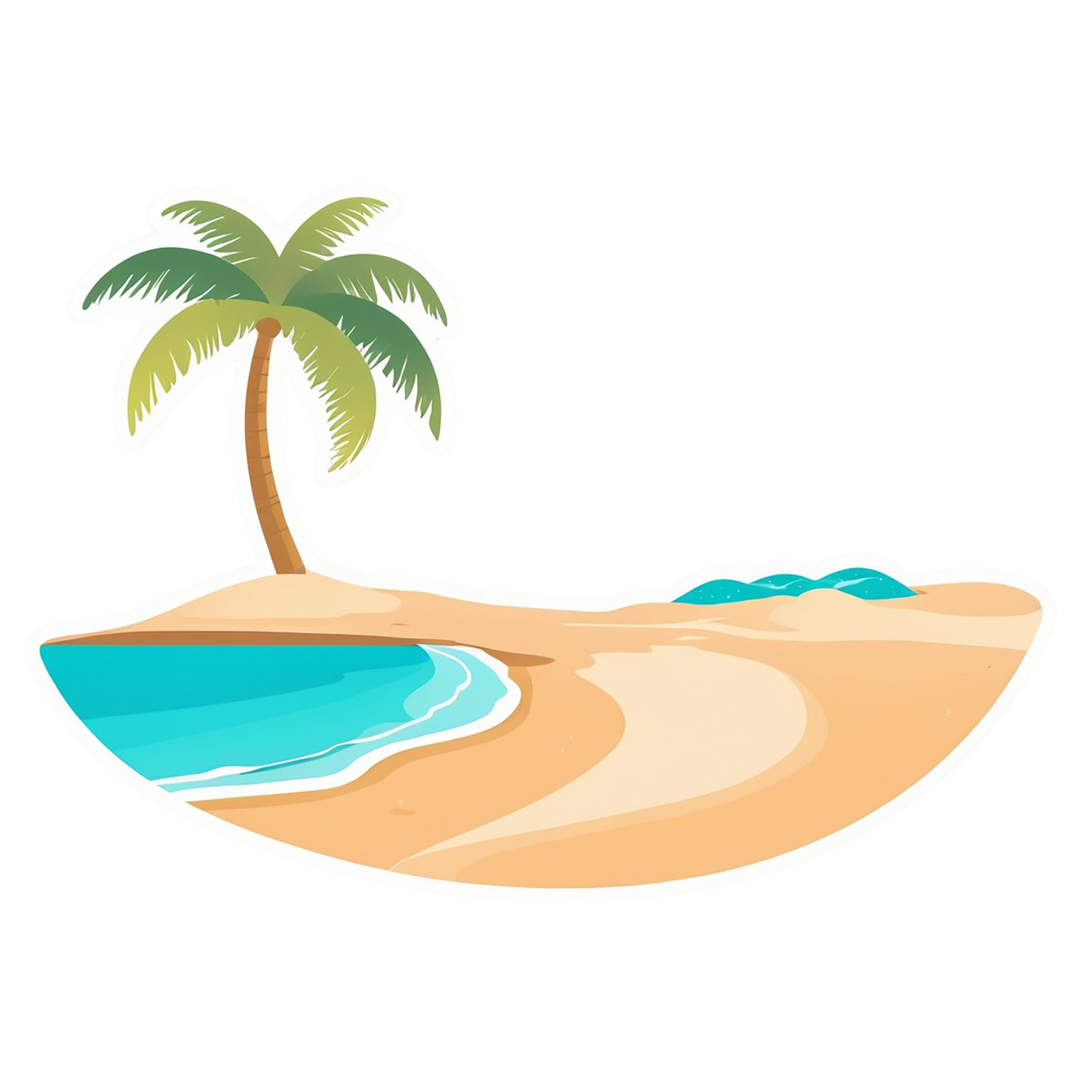 Beach cute sticker isolated on transparent background #12602