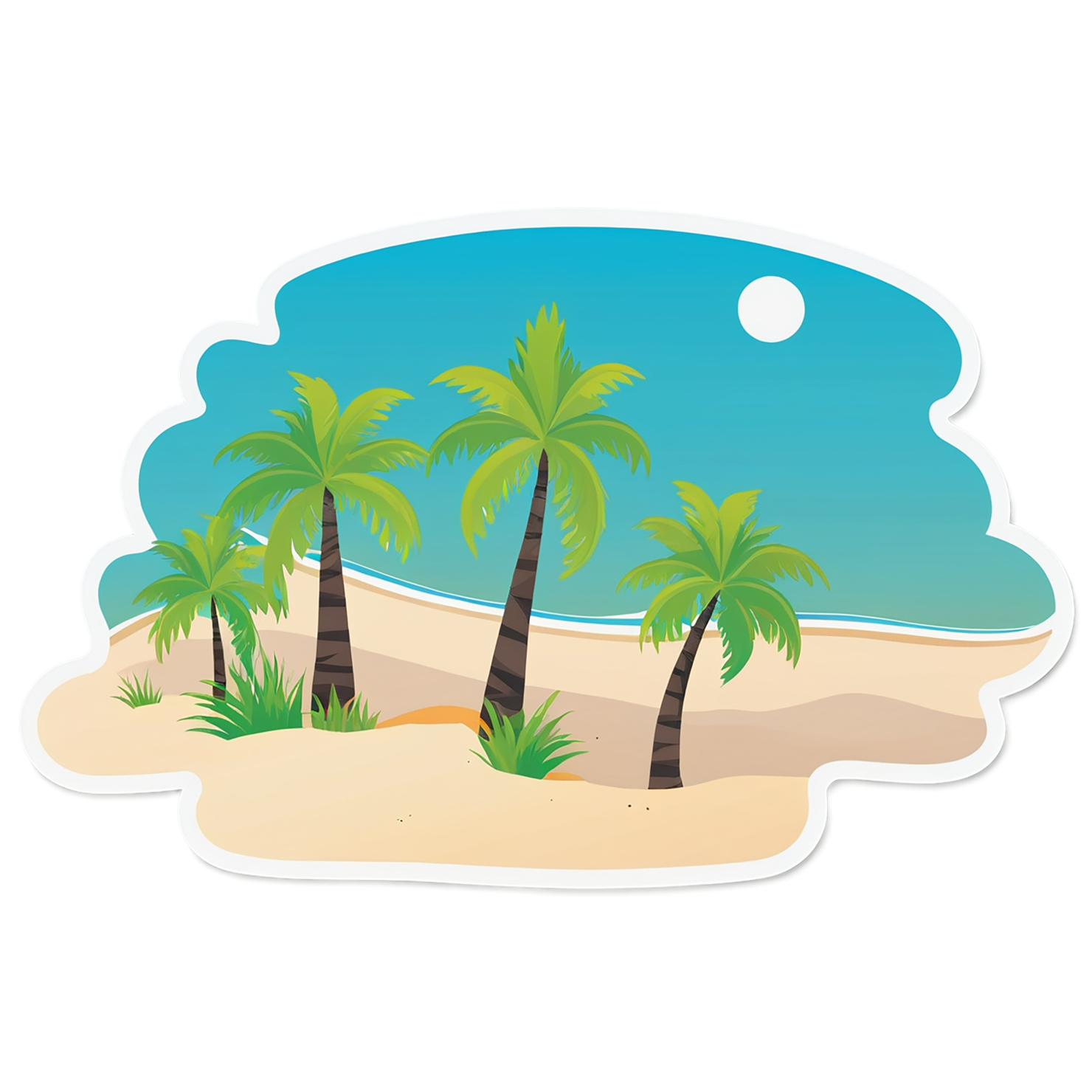 Beach cute sticker isolated on transparent background #12603