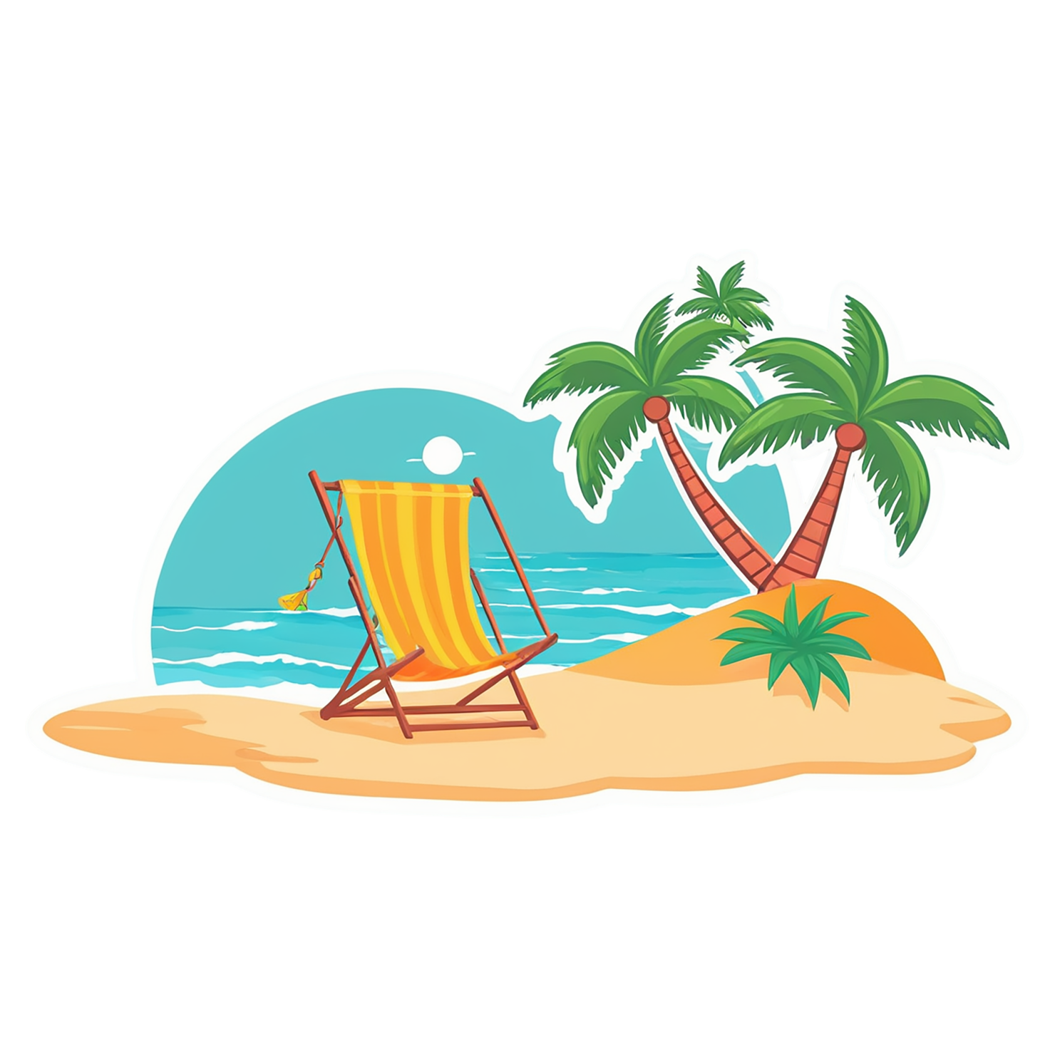 Beach cute sticker isolated on transparent background #12605