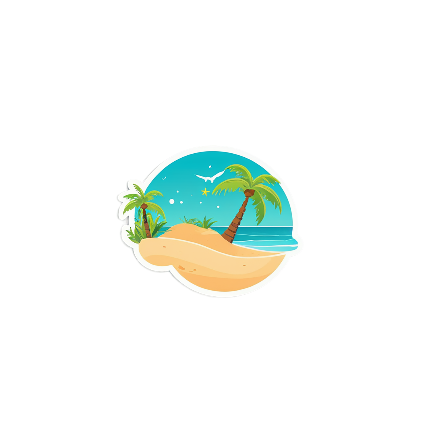 Beach cute sticker isolated on transparent background #12607