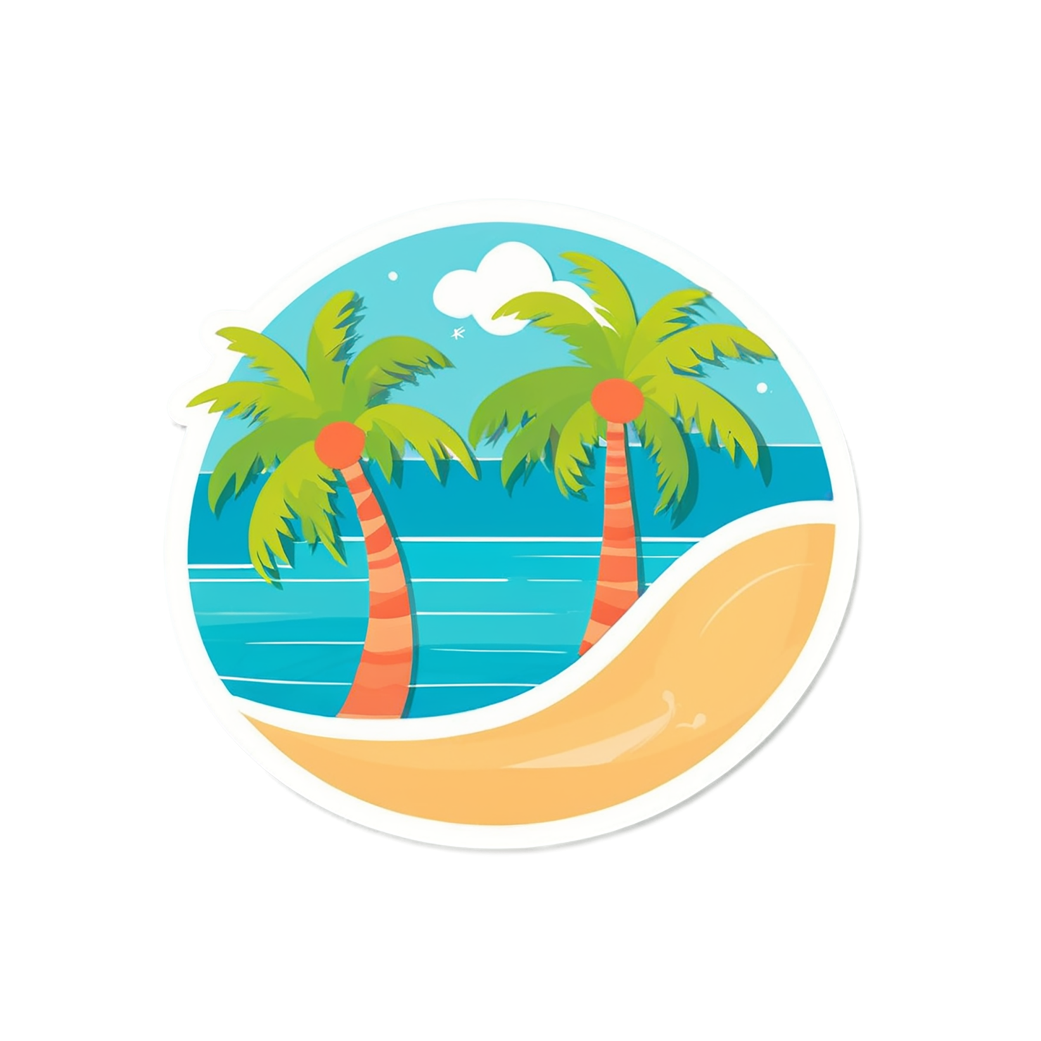 Beach cute sticker isolated on transparent background #12609