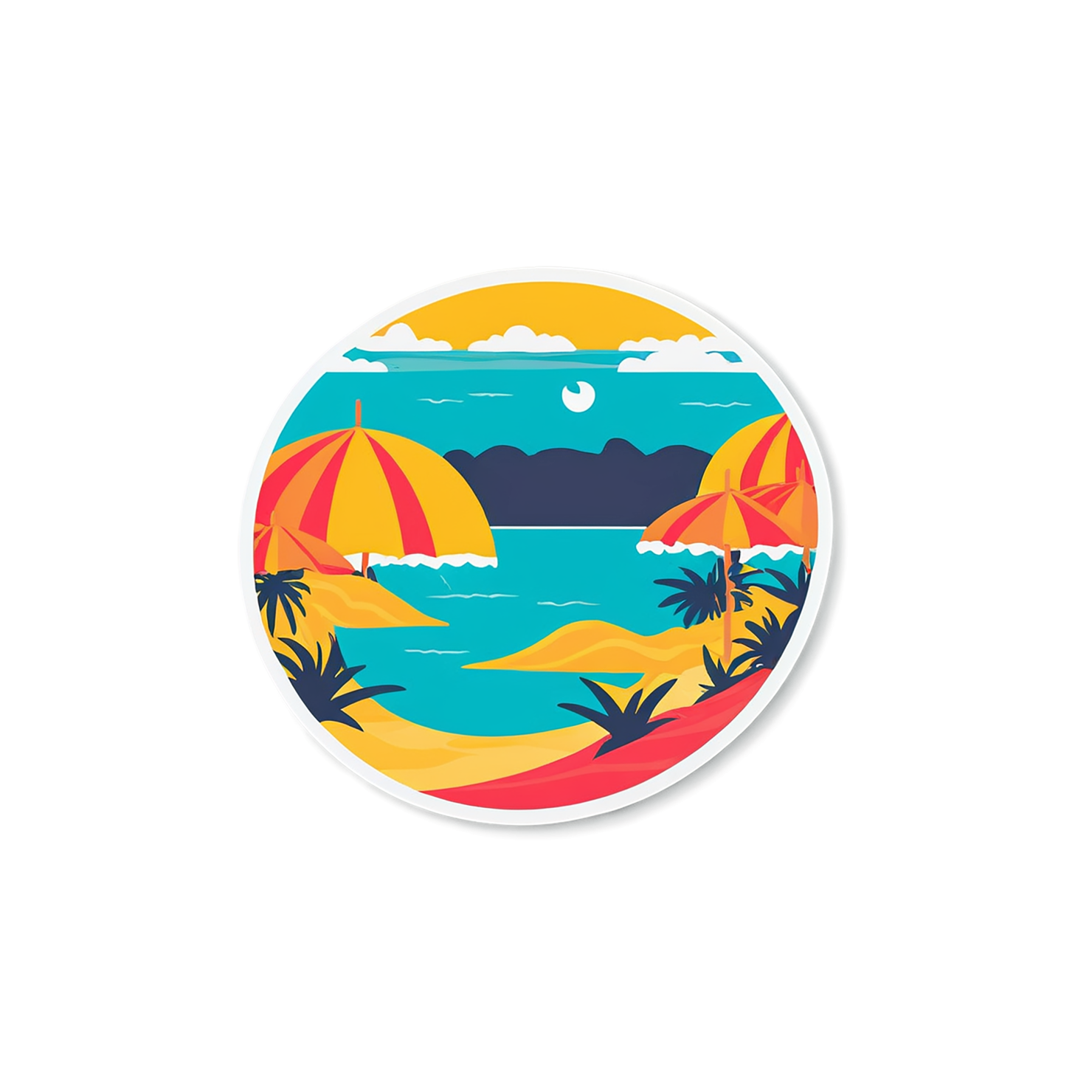 Beach cute sticker isolated on transparent background #12611