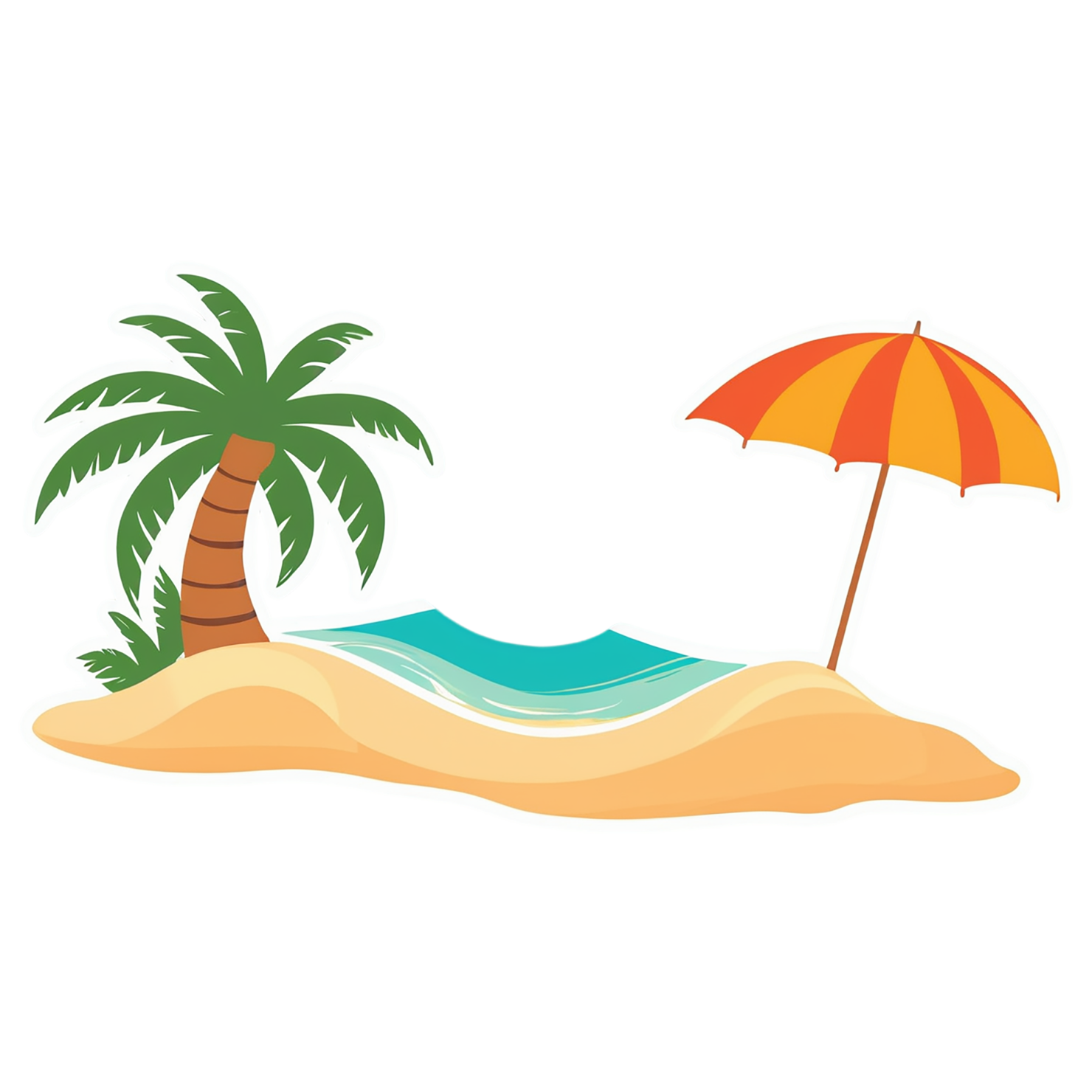 Beach cute sticker isolated on transparent background #12612