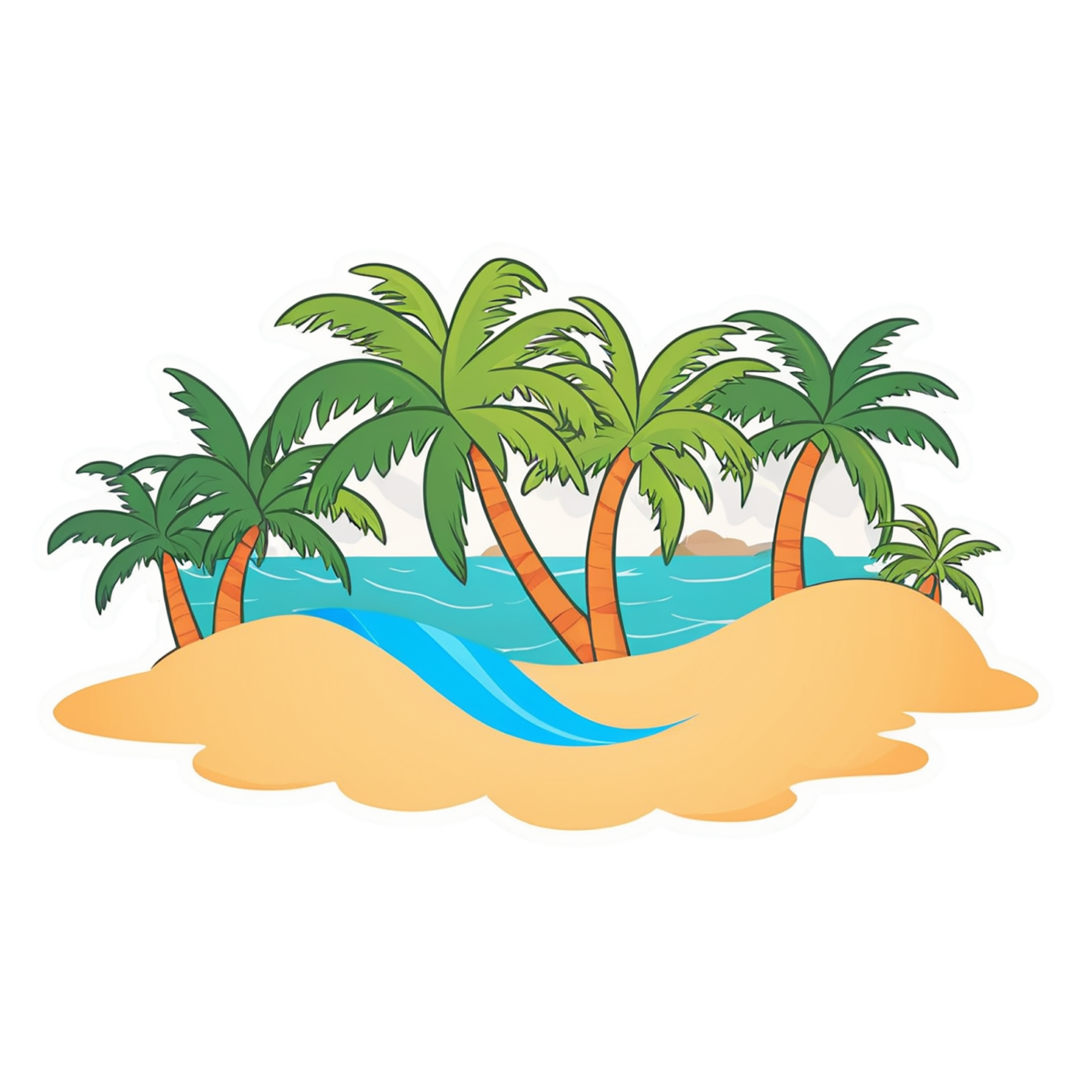 Beach cute sticker isolated on transparent background #12616