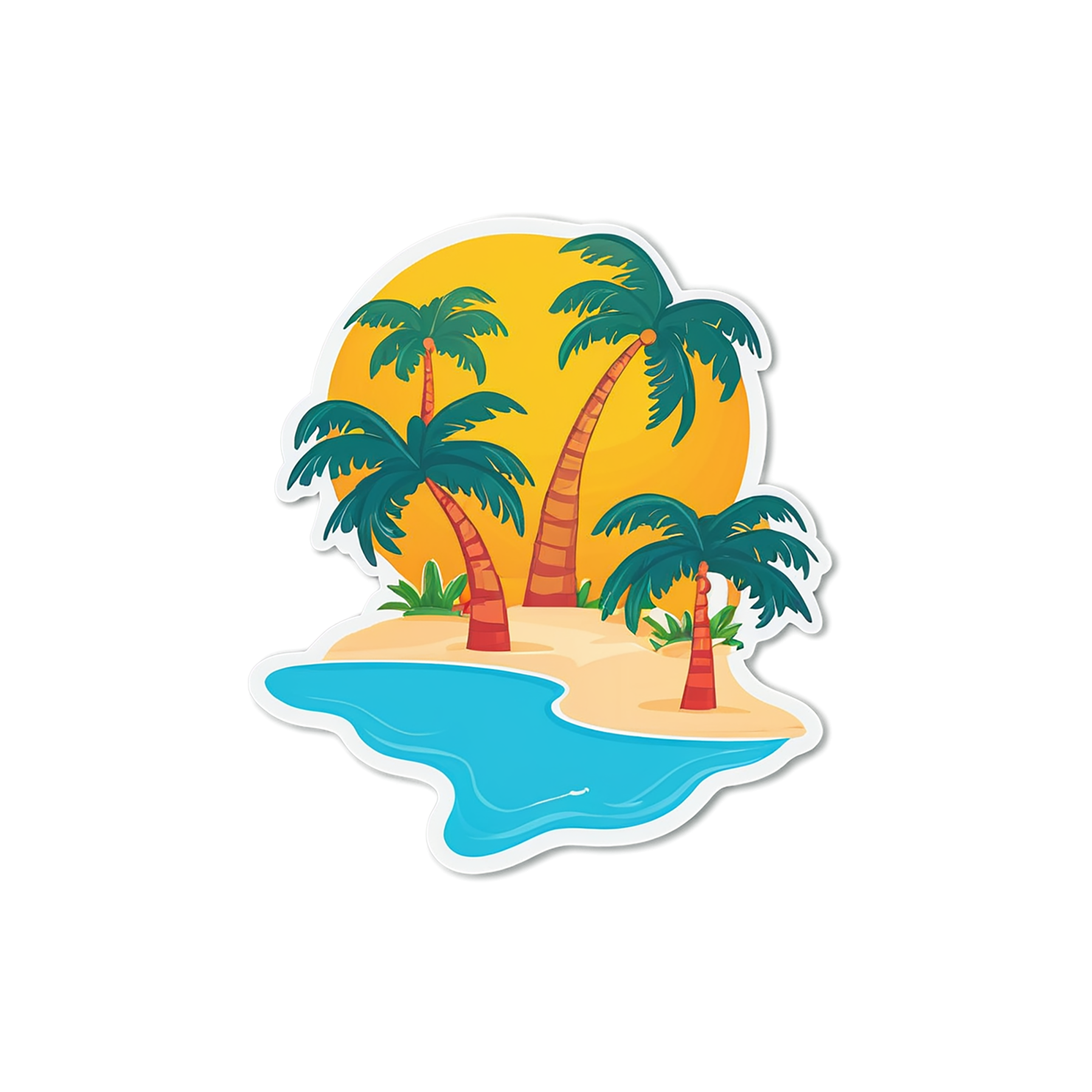 Beach cute sticker isolated on transparent background #12619