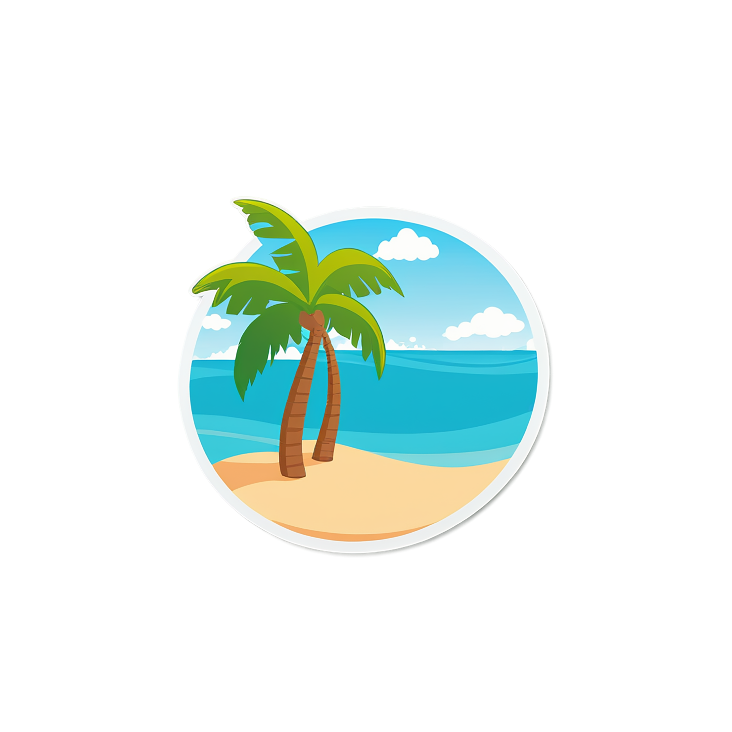 Beach cute sticker isolated on transparent background #12621