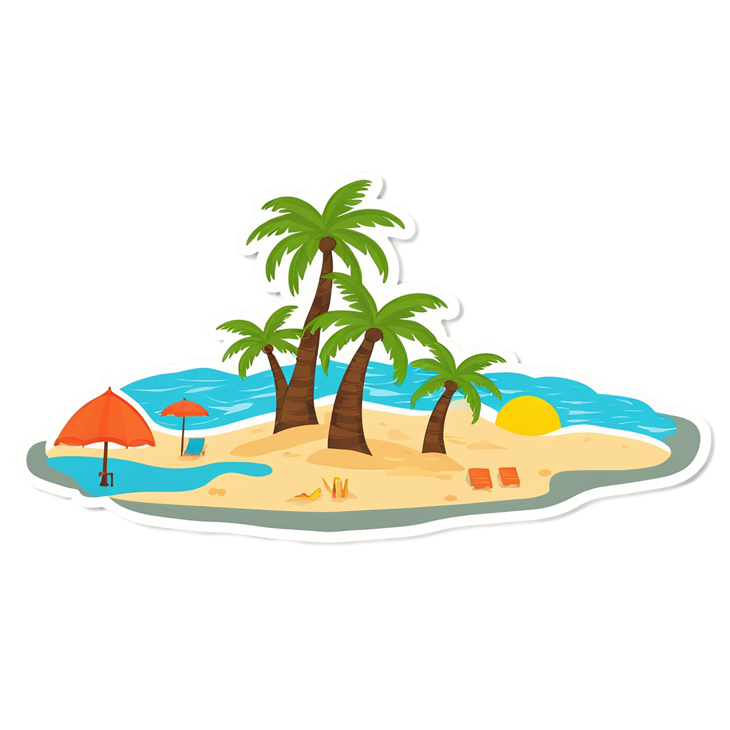 Beach cute sticker isolated on transparent background #12625