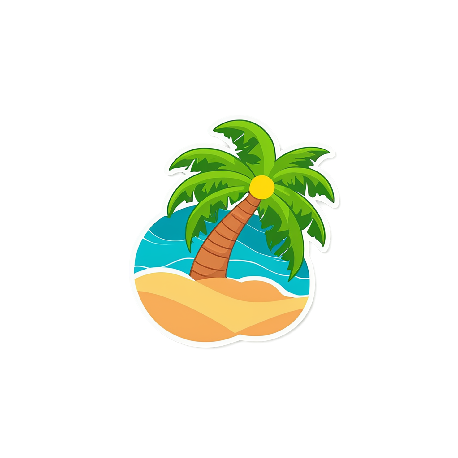 Beach cute sticker isolated on transparent background #12626