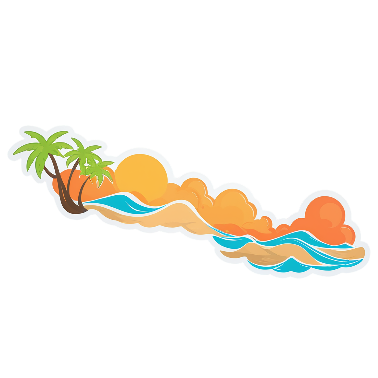 Beach cute sticker isolated on transparent background #12627
