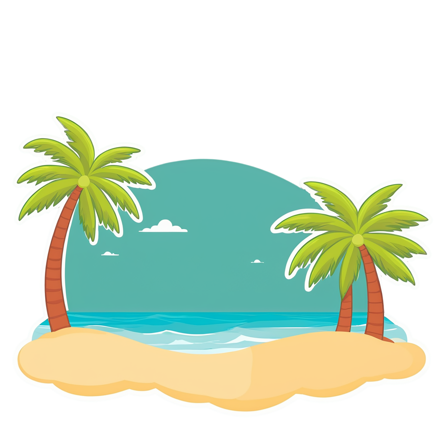 Beach cute sticker isolated on transparent background #12628