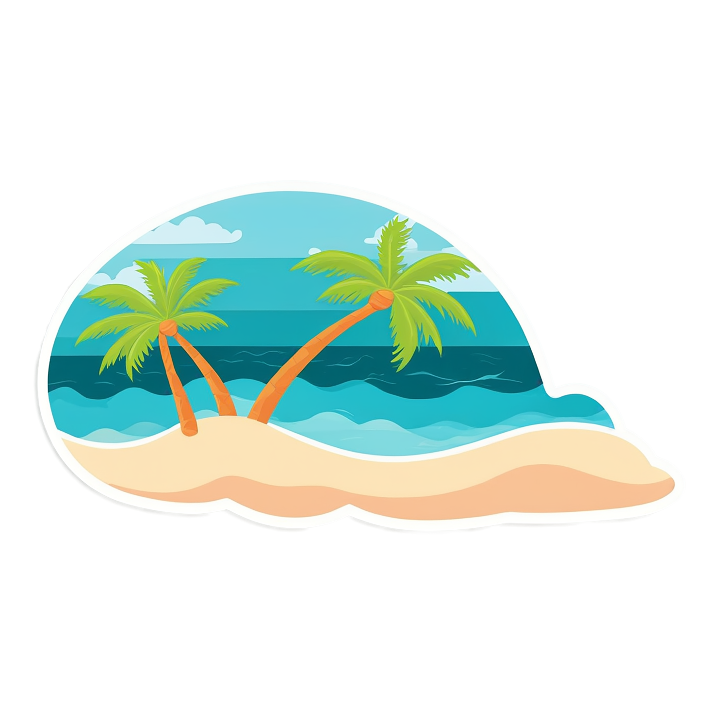 Beach cute sticker isolated on transparent background #12629