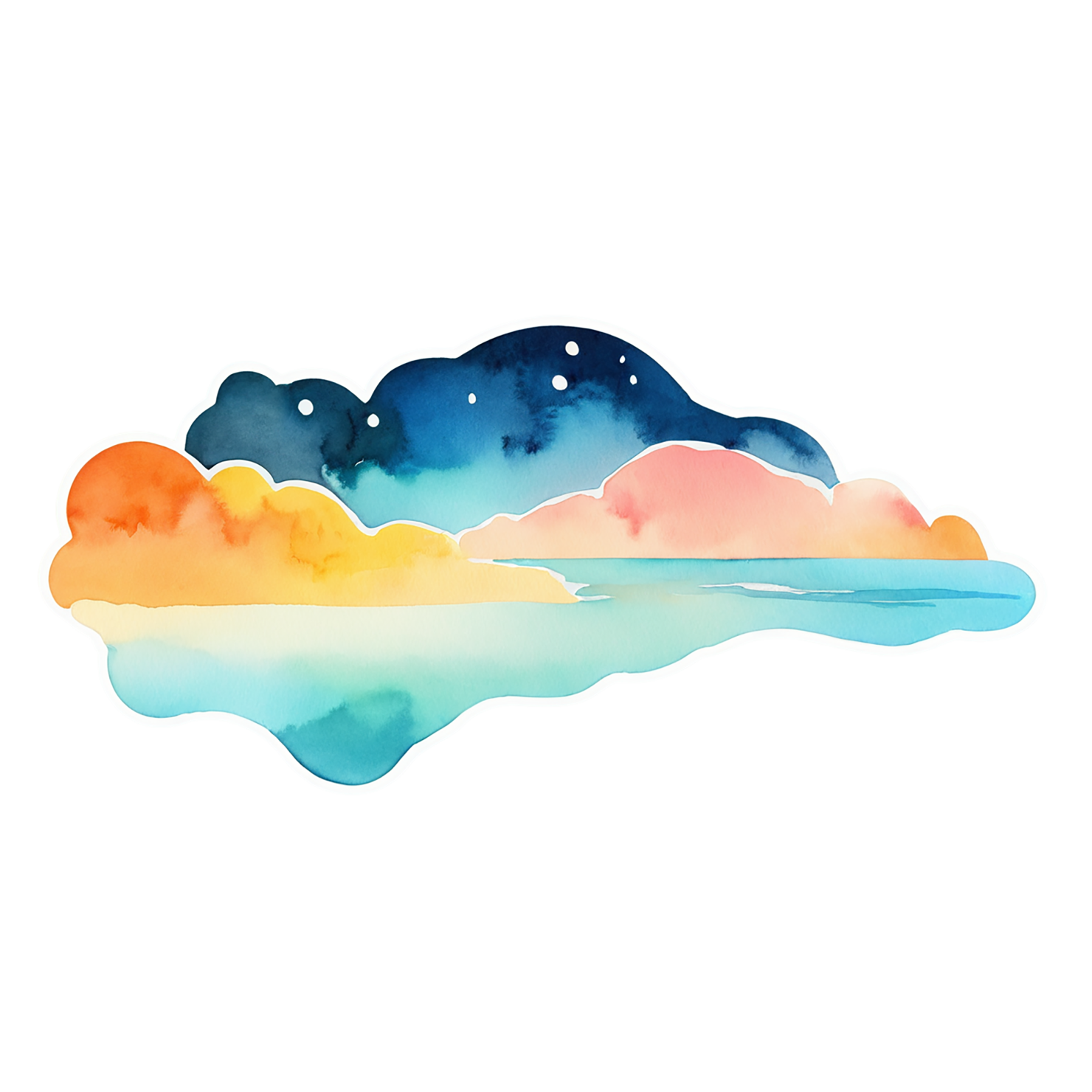Beach Watercolor sticker isolated on transparent background #12651