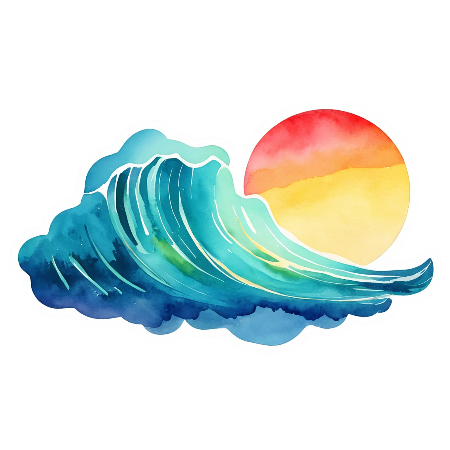 Beach Watercolor sticker isolated on transparent background #12664