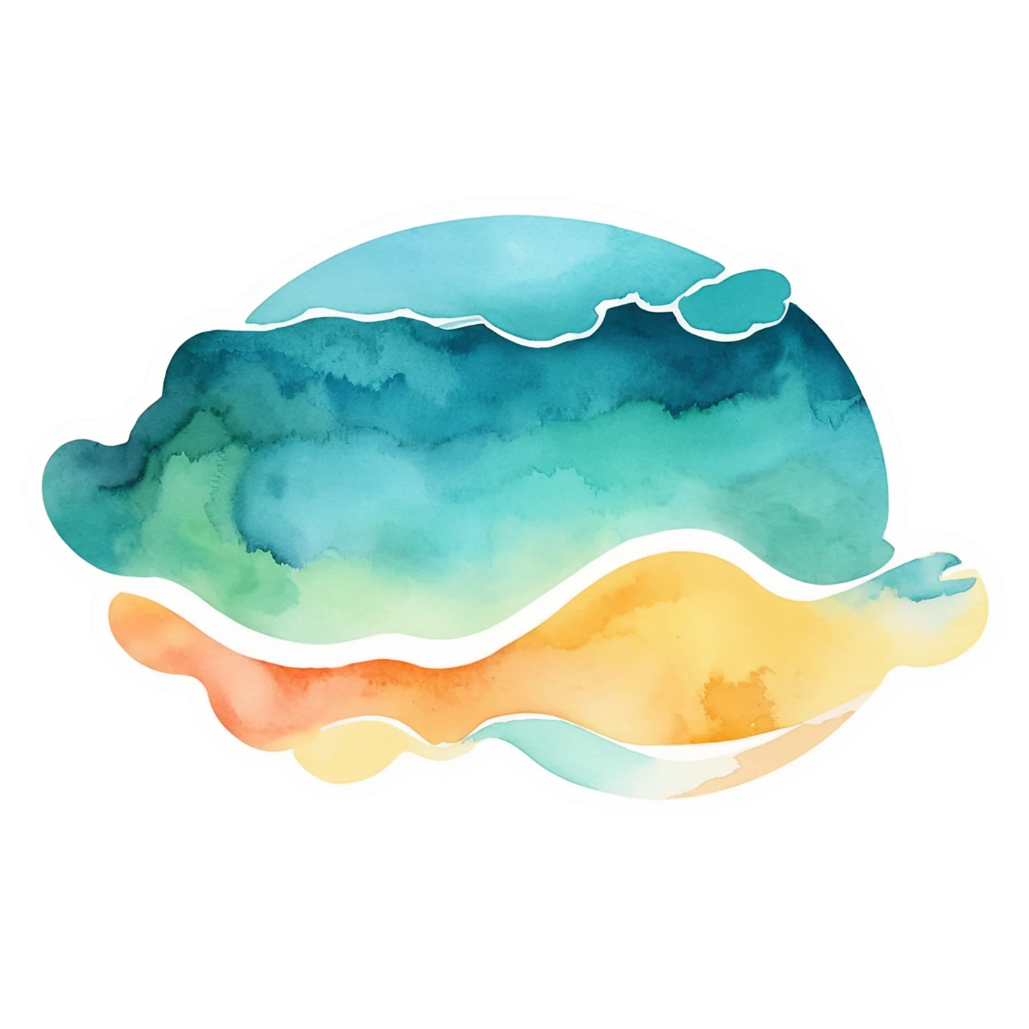 Beach Watercolor sticker isolated on transparent background #12670