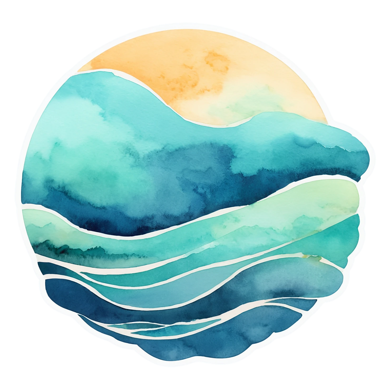 Beach Watercolor sticker isolated on transparent background #12678