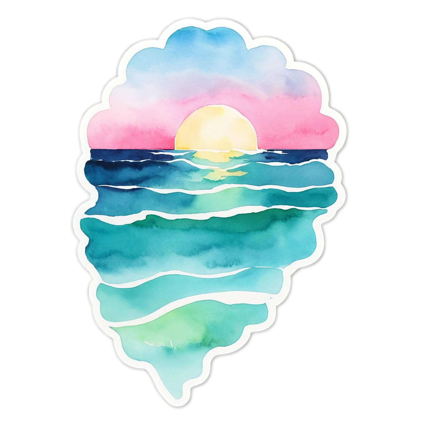 Beach Watercolor sticker isolated on transparent background #12686