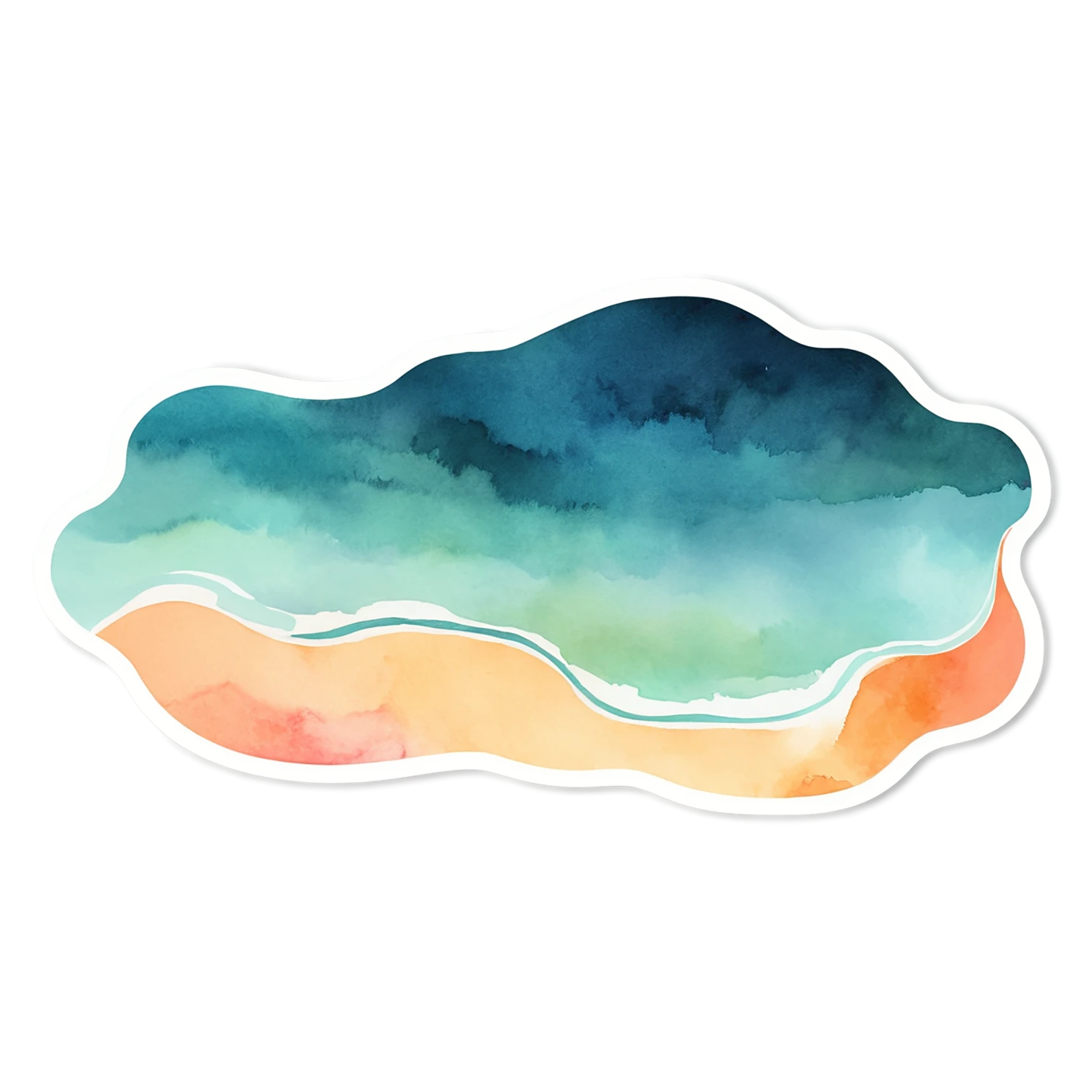 Beach Watercolor sticker isolated on transparent background #12695