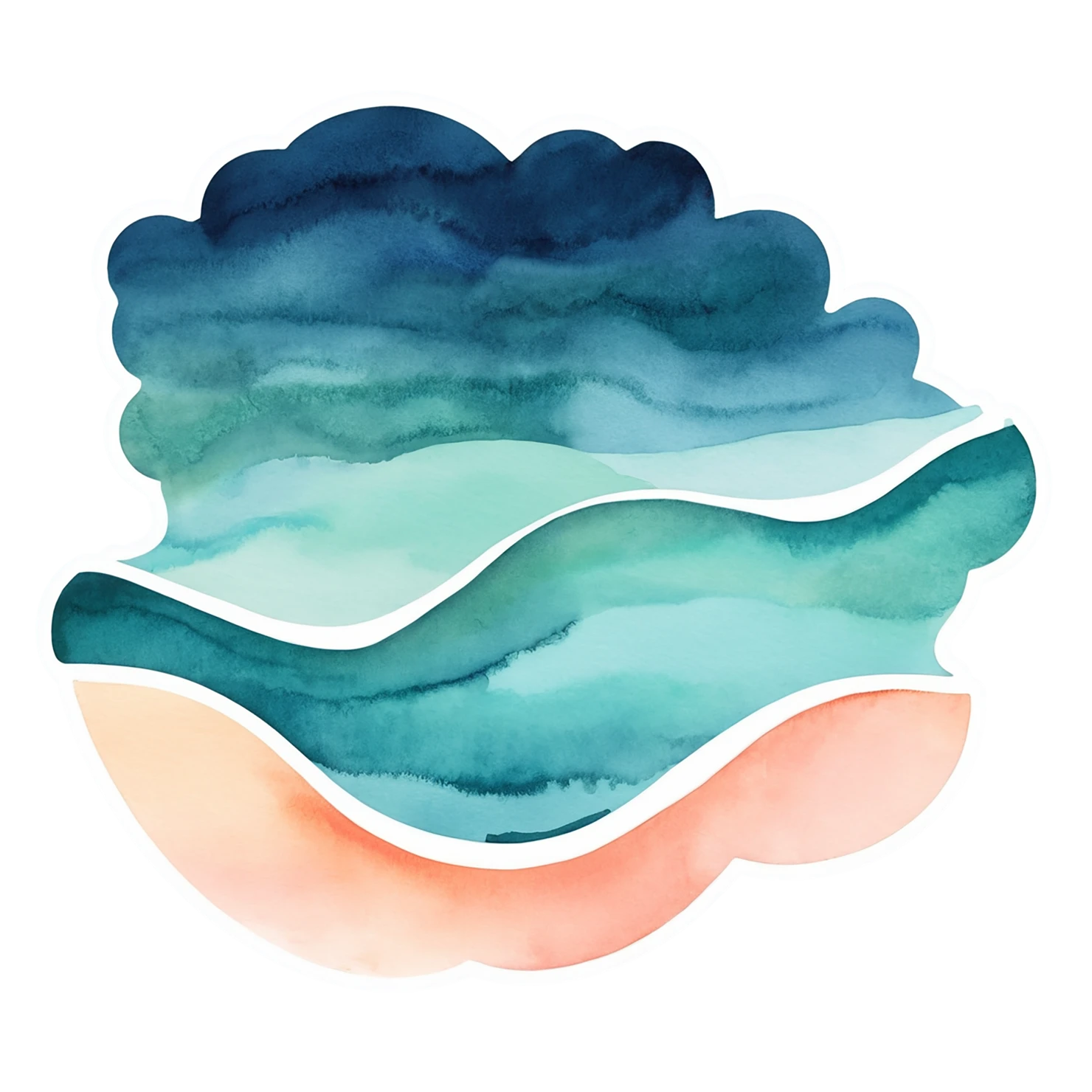 Beach Watercolor sticker isolated on transparent background #12726