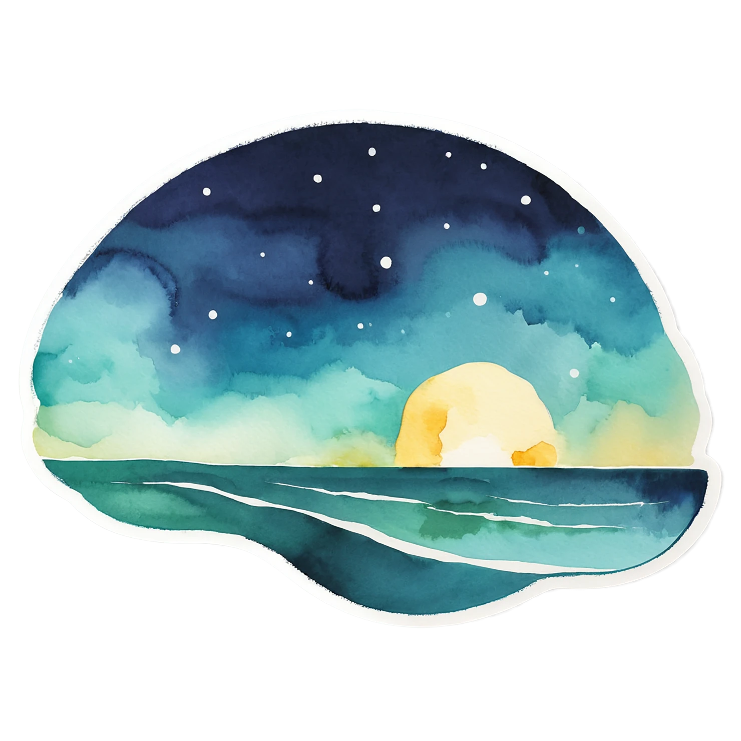 Beach Watercolor sticker isolated on transparent background #12730