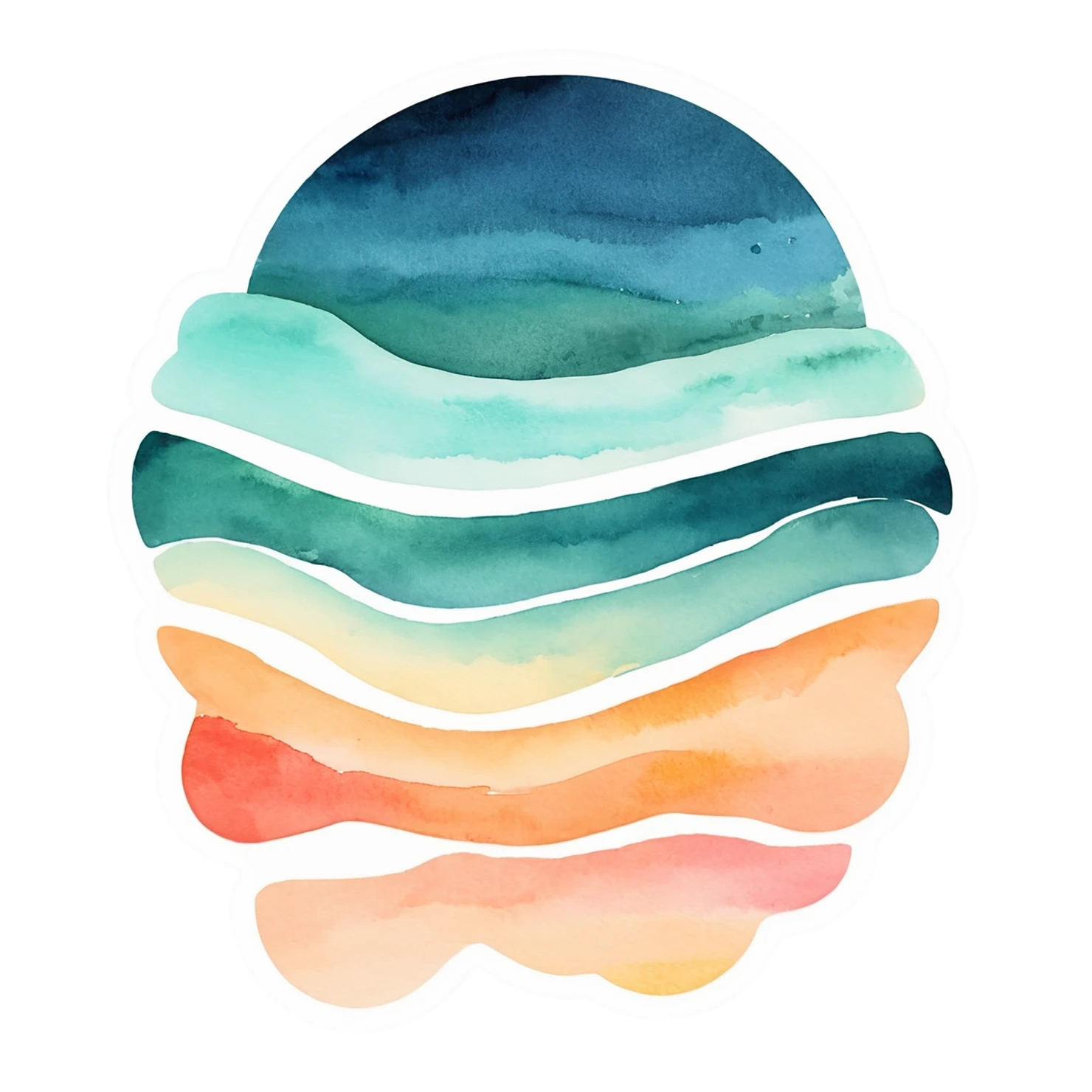 Beach Watercolor sticker isolated on transparent background #12734