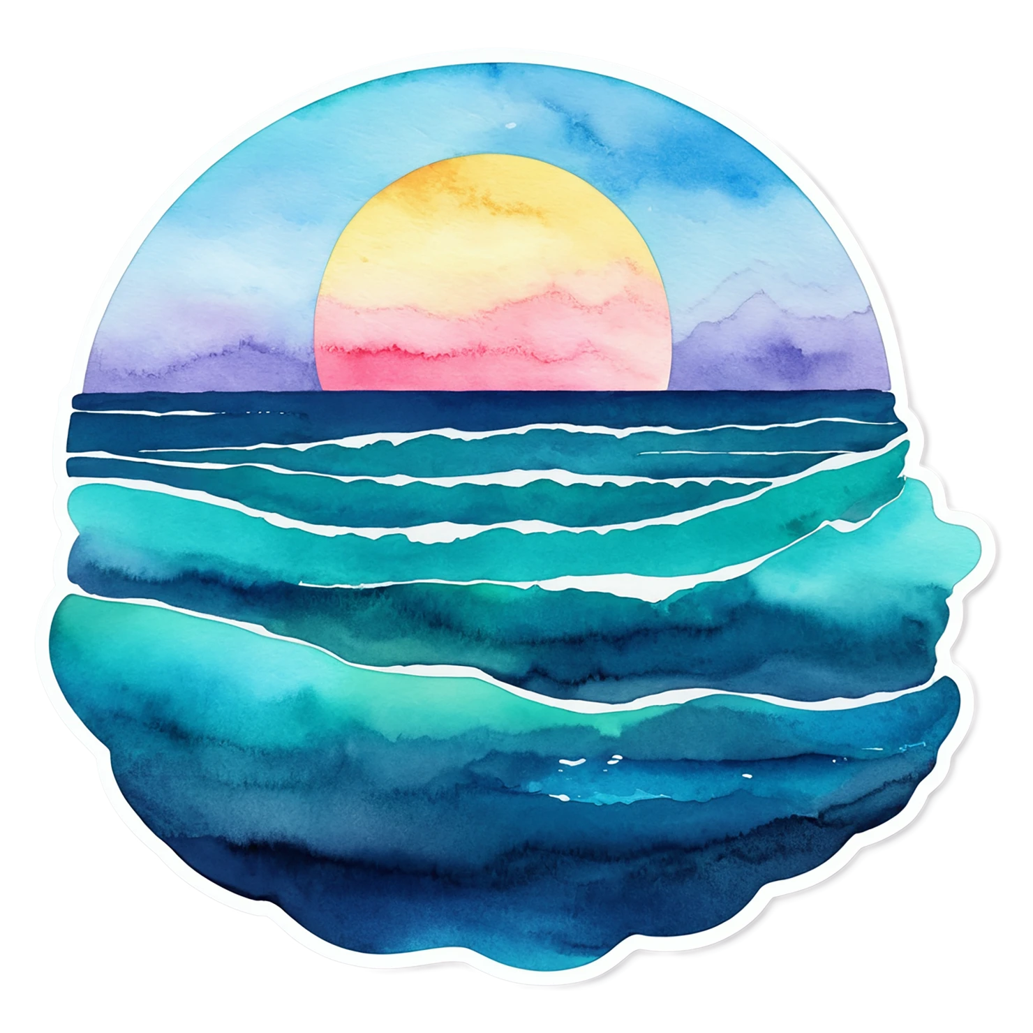 Beach Watercolor sticker isolated on transparent background #12742